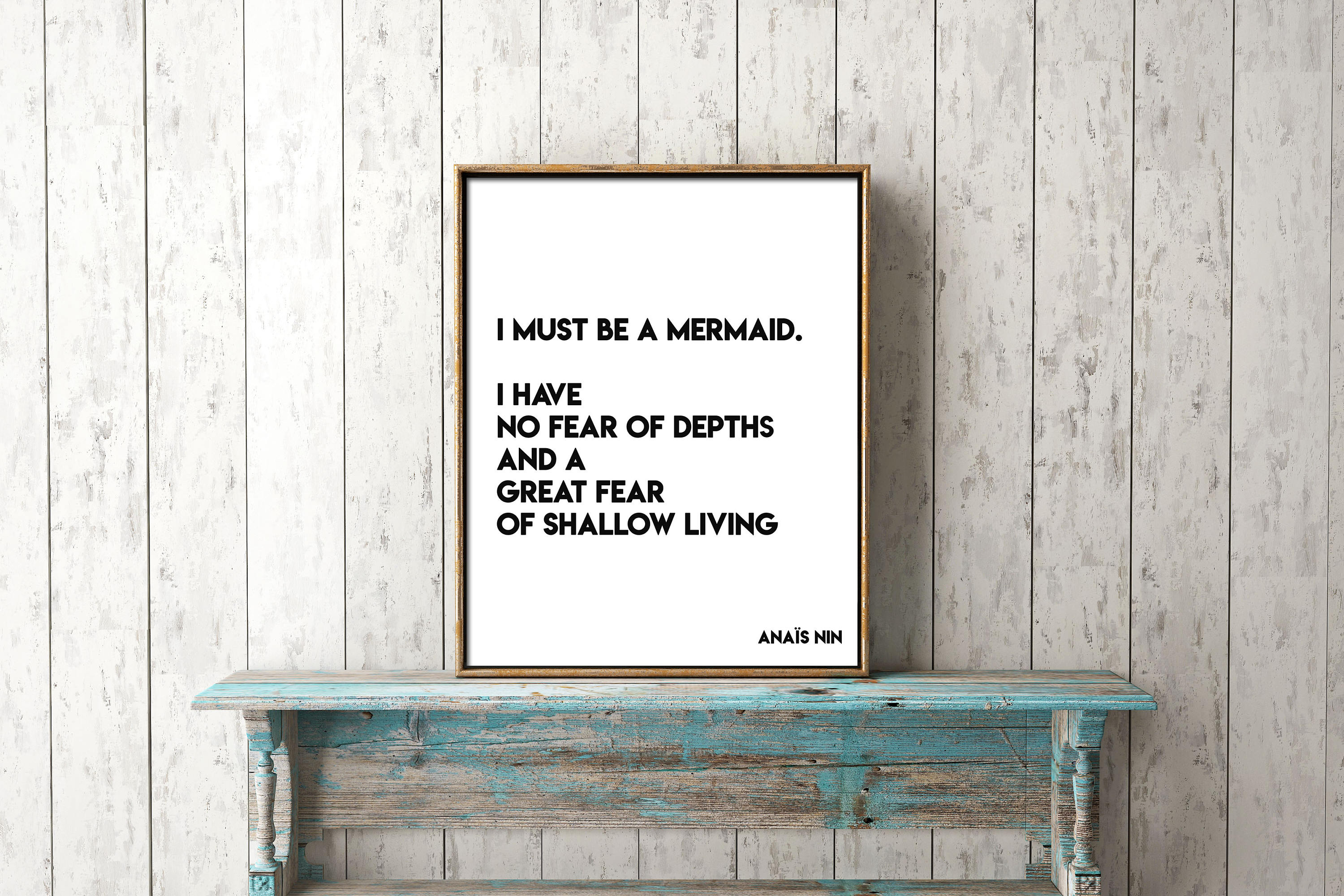 Anais Nin I must be a mermaid - BookQuoteDecor