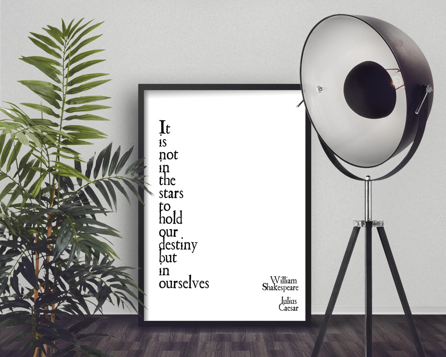 Shakespeare Print, Inspirational Quotes, Bookworm Art Print, William Shakespeare, Destiny Not in the Stars, Julius Caesar, Unframed Print - BookQuoteDecor