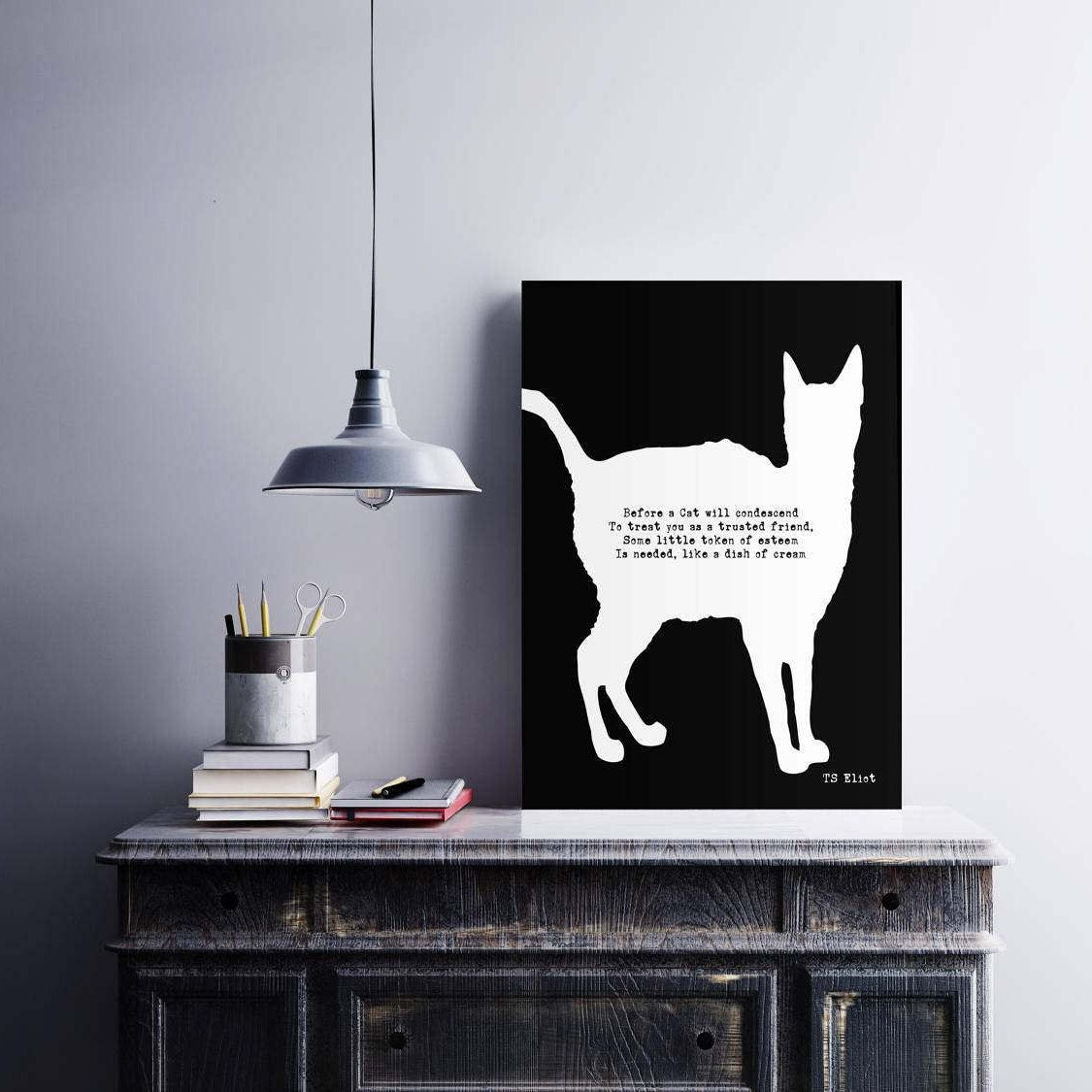 TS Eliot Print, Cat Lover Art