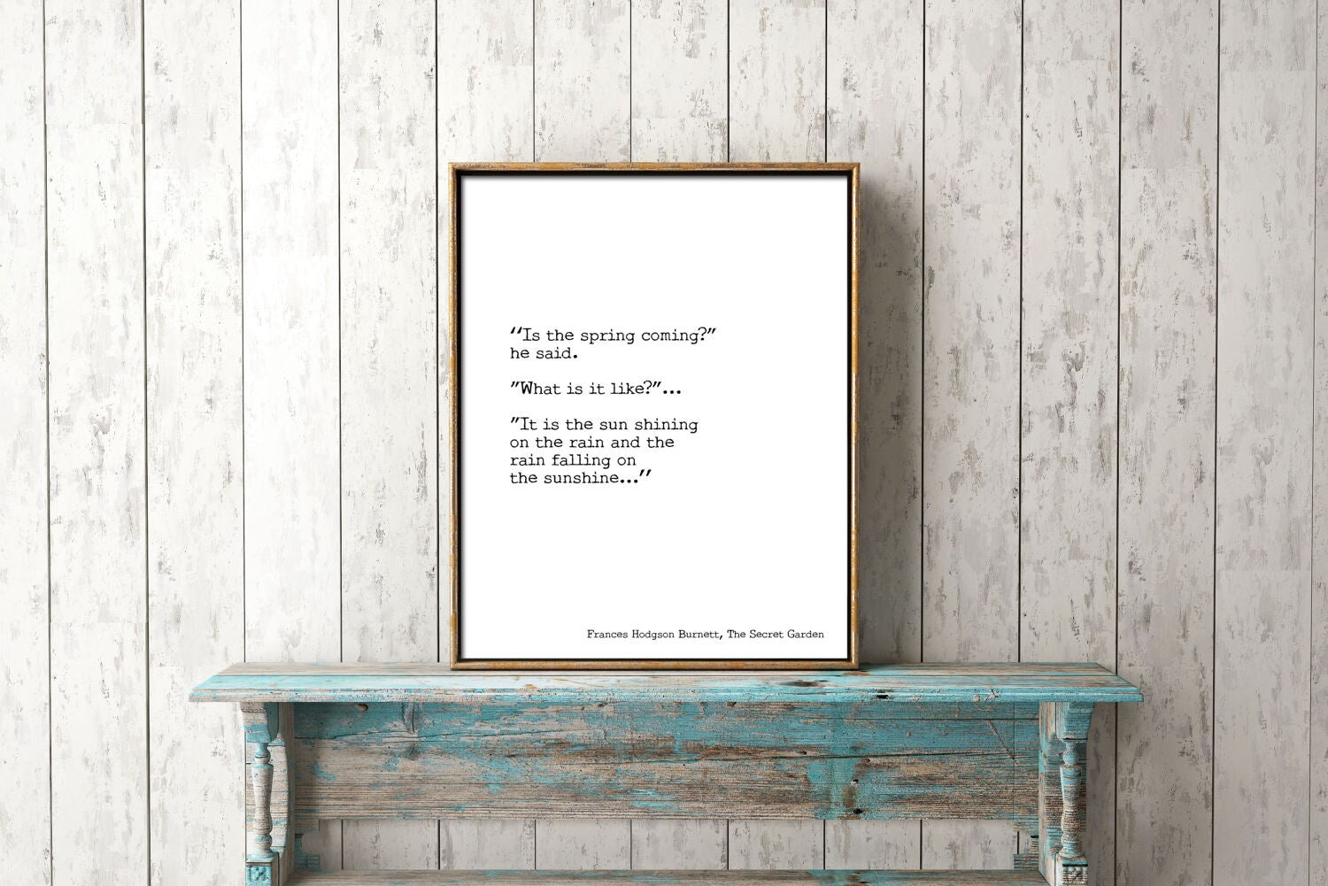 Frances Hodgson Burnett Print, The Secret Garden Quote unframed