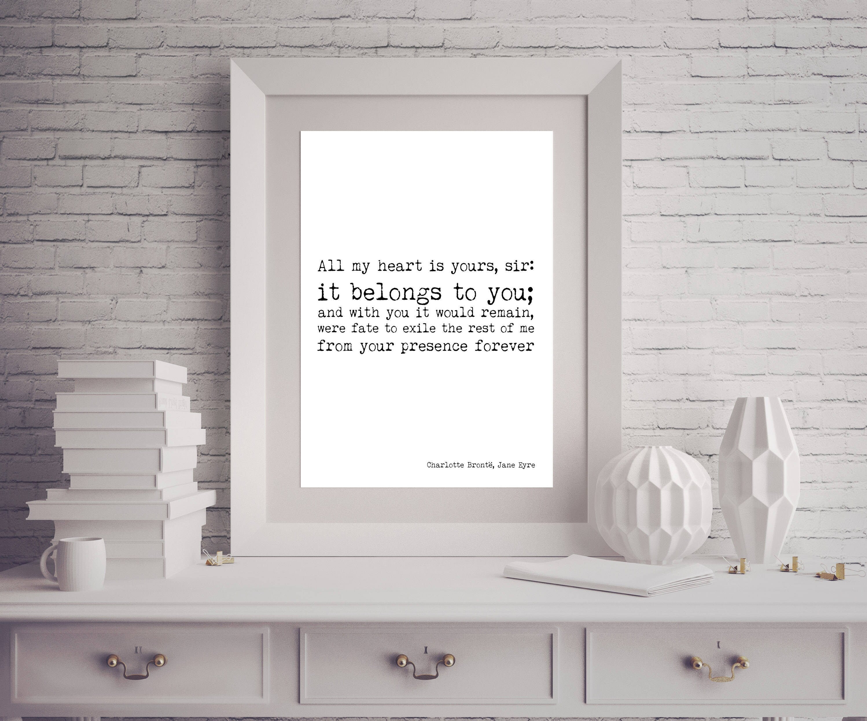 Charlotte Bronte art, romantic wall art