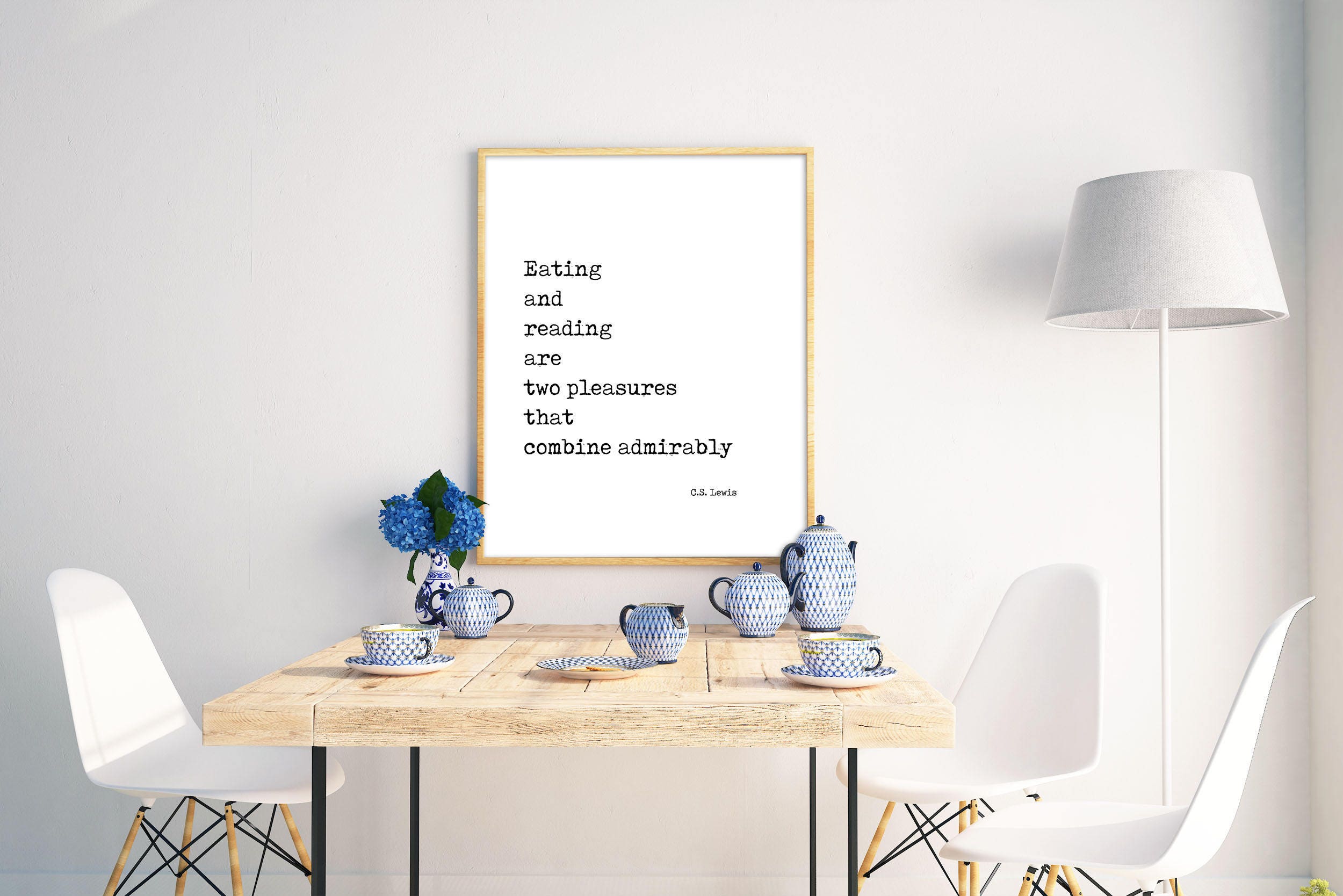 C S Lewis Wall Art Prints, Eating and reading are two pleasures that combine admirably