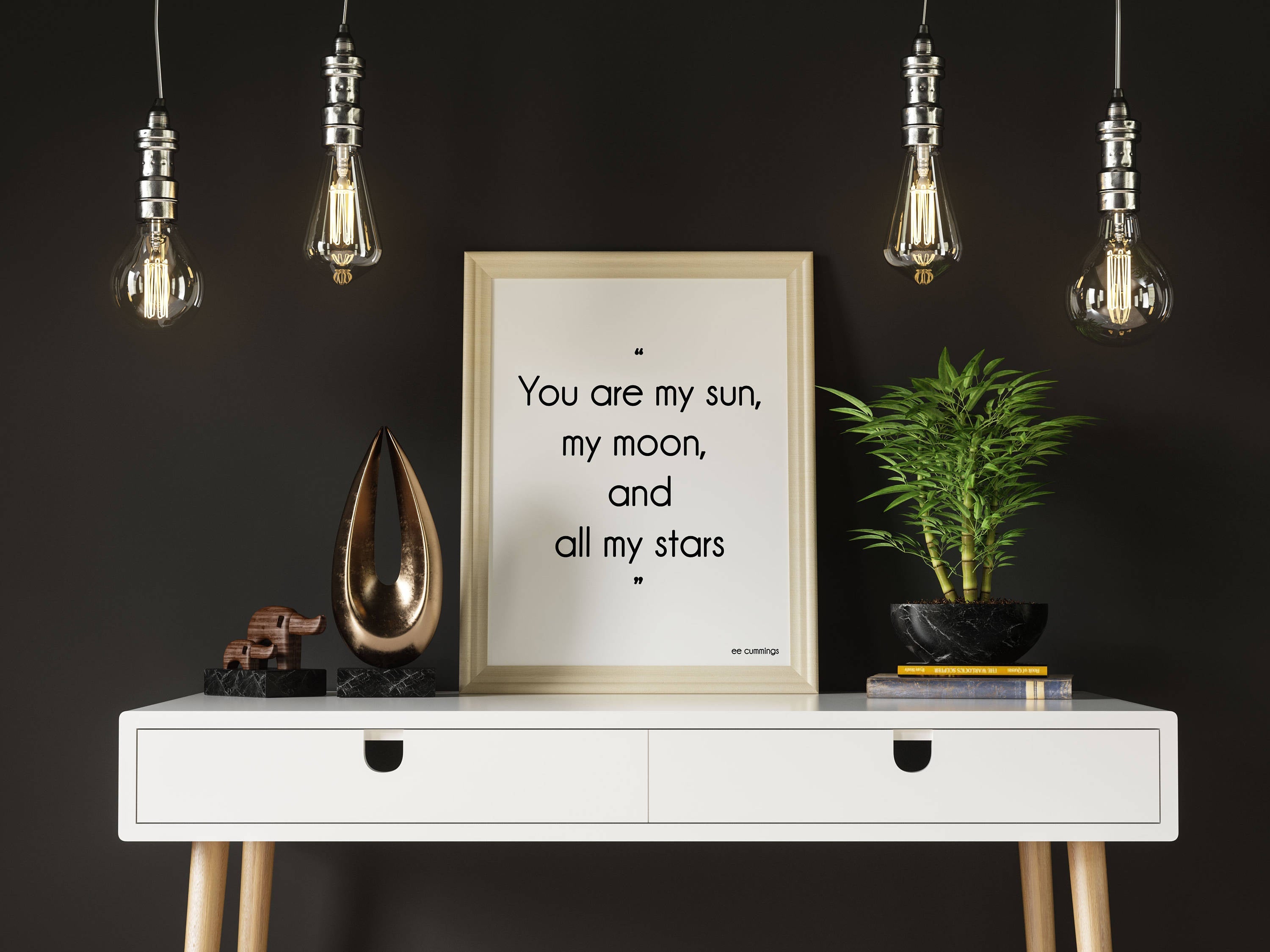 e.e. cummings Love Quote Print, My Sun My Moon - BookQuoteDecor