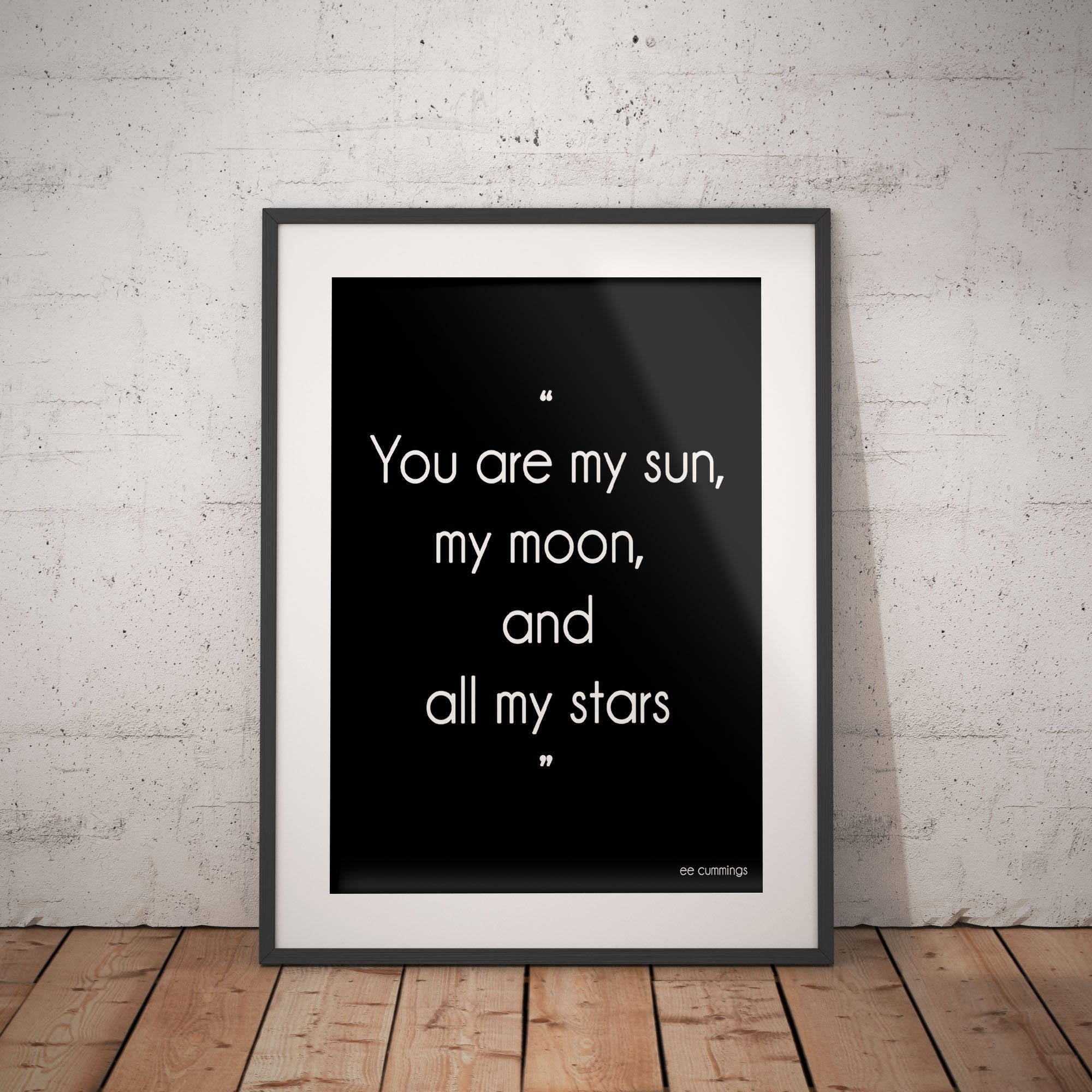 e.e. cummings Love Quote Print, My Sun My Moon - BookQuoteDecor