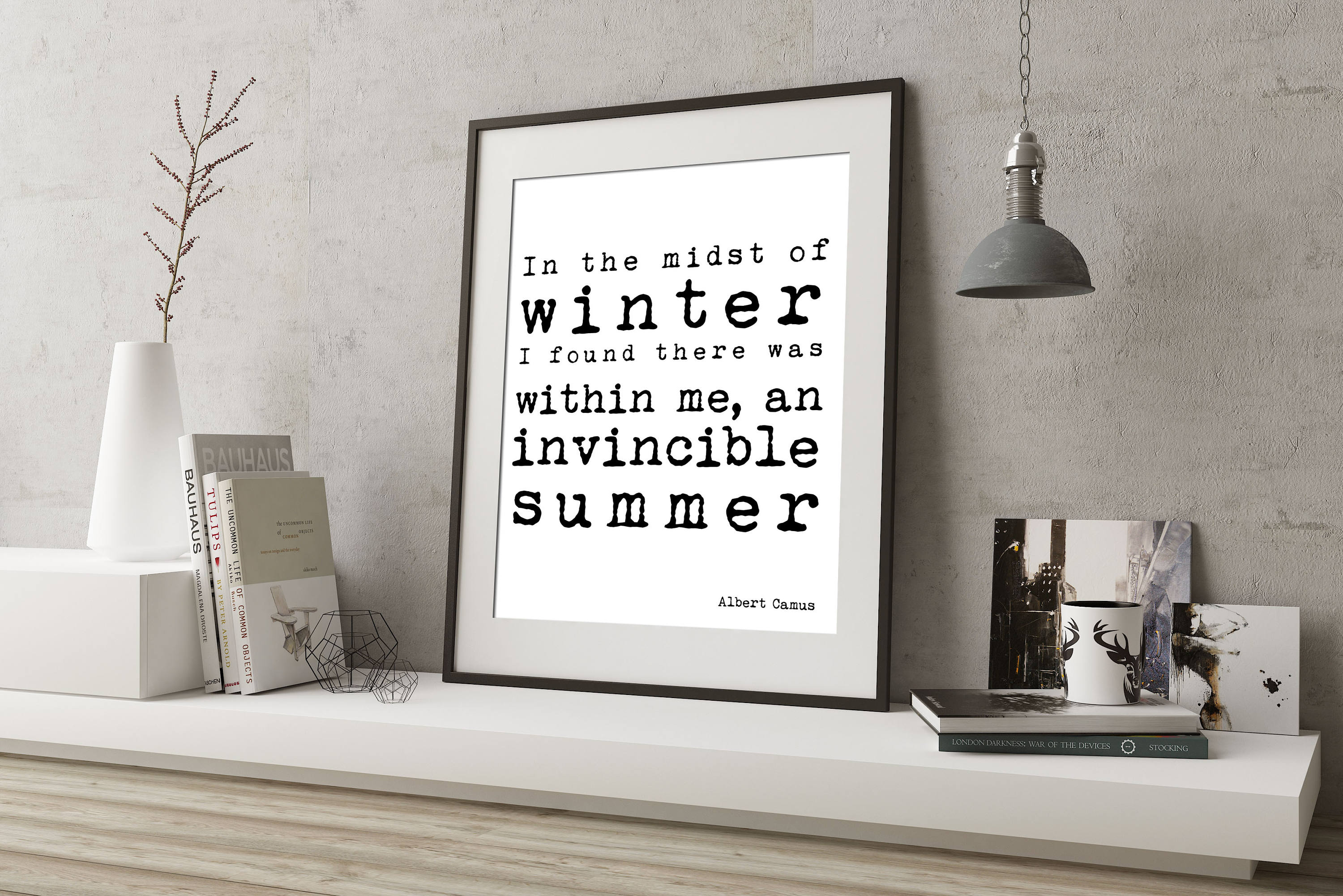 Albert Camus Invincible Summer Quote Print - BookQuoteDecor