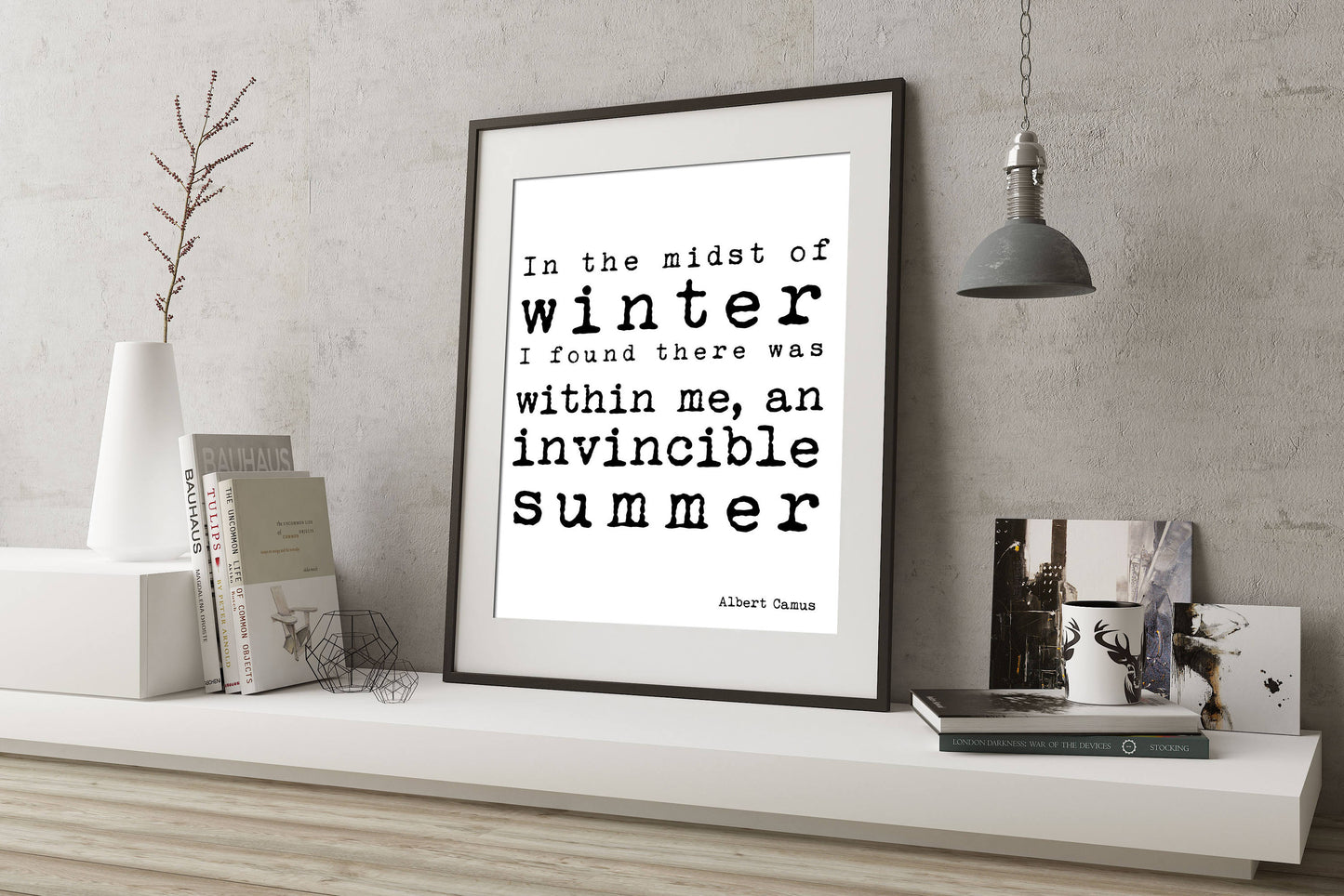 Albert Camus Invincible Summer Quote Print - BookQuoteDecor