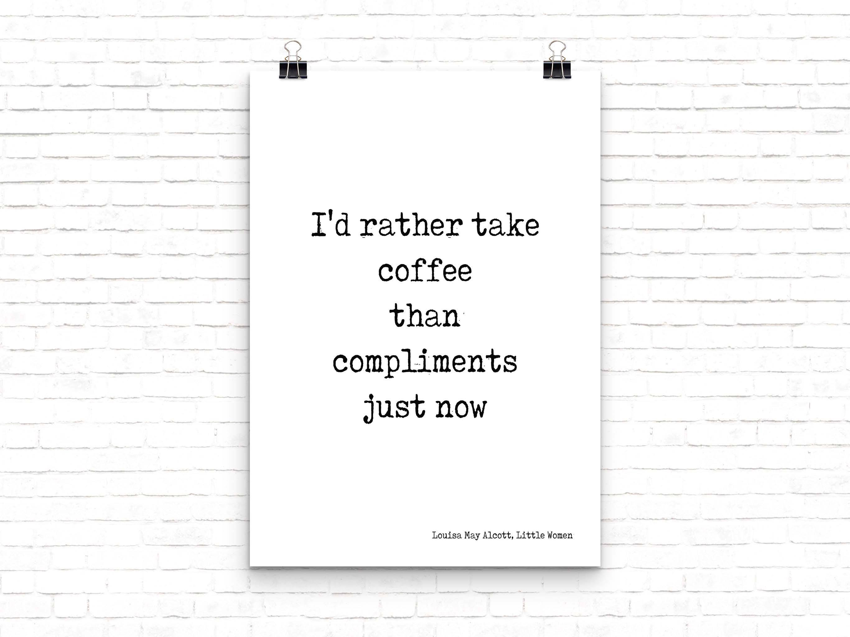 Little Women COFFEE Quote Wall Art Print, Coffee Decor for Kitchen LM Alcott Print