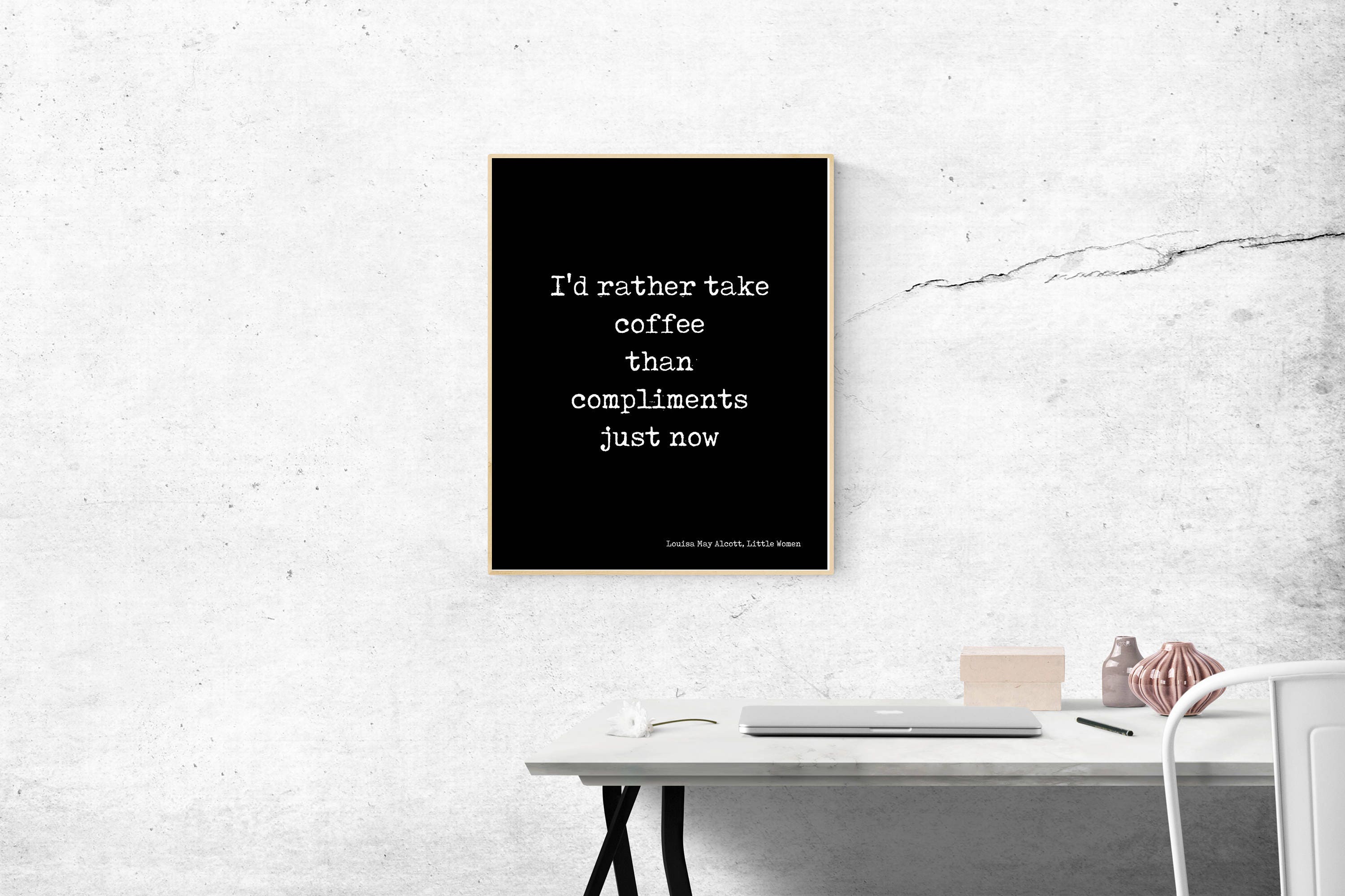 Little Women COFFEE Quote Wall Art Print, Coffee Decor for Kitchen LM Alcott Print