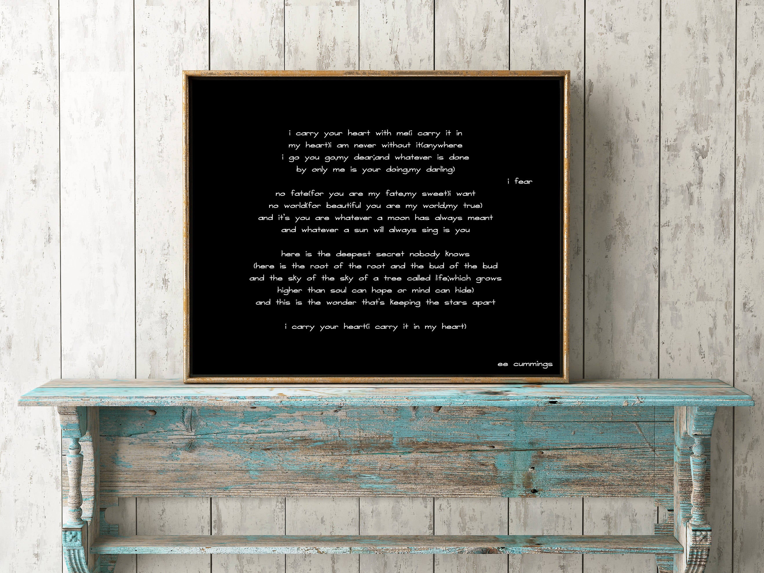 i carry your heart wall art - BookQuoteDecor