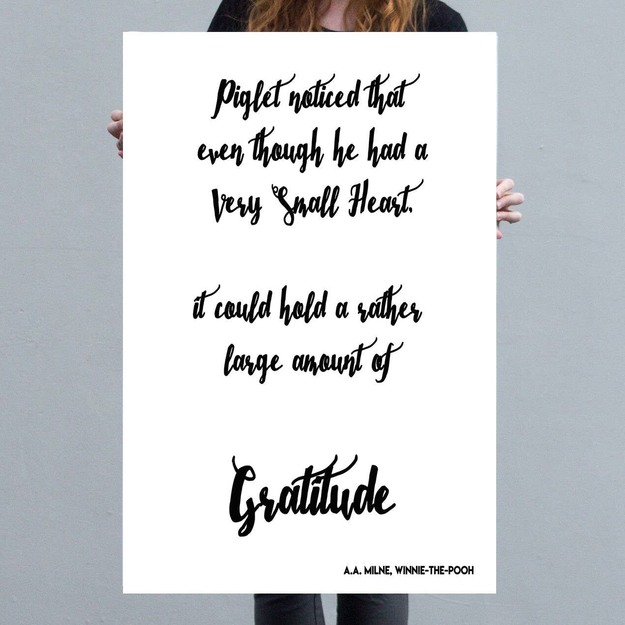 Pooh Quote nursery decor, Gratitude playroom decor or nursery wall art