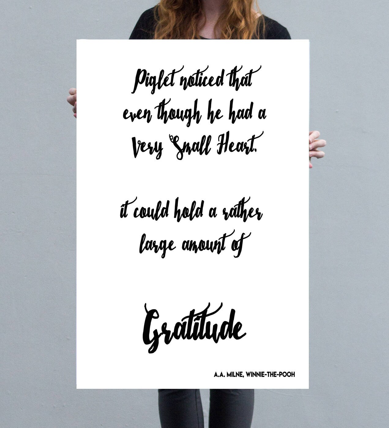 Pooh Quote nursery decor, Gratitude playroom decor or nursery wall art