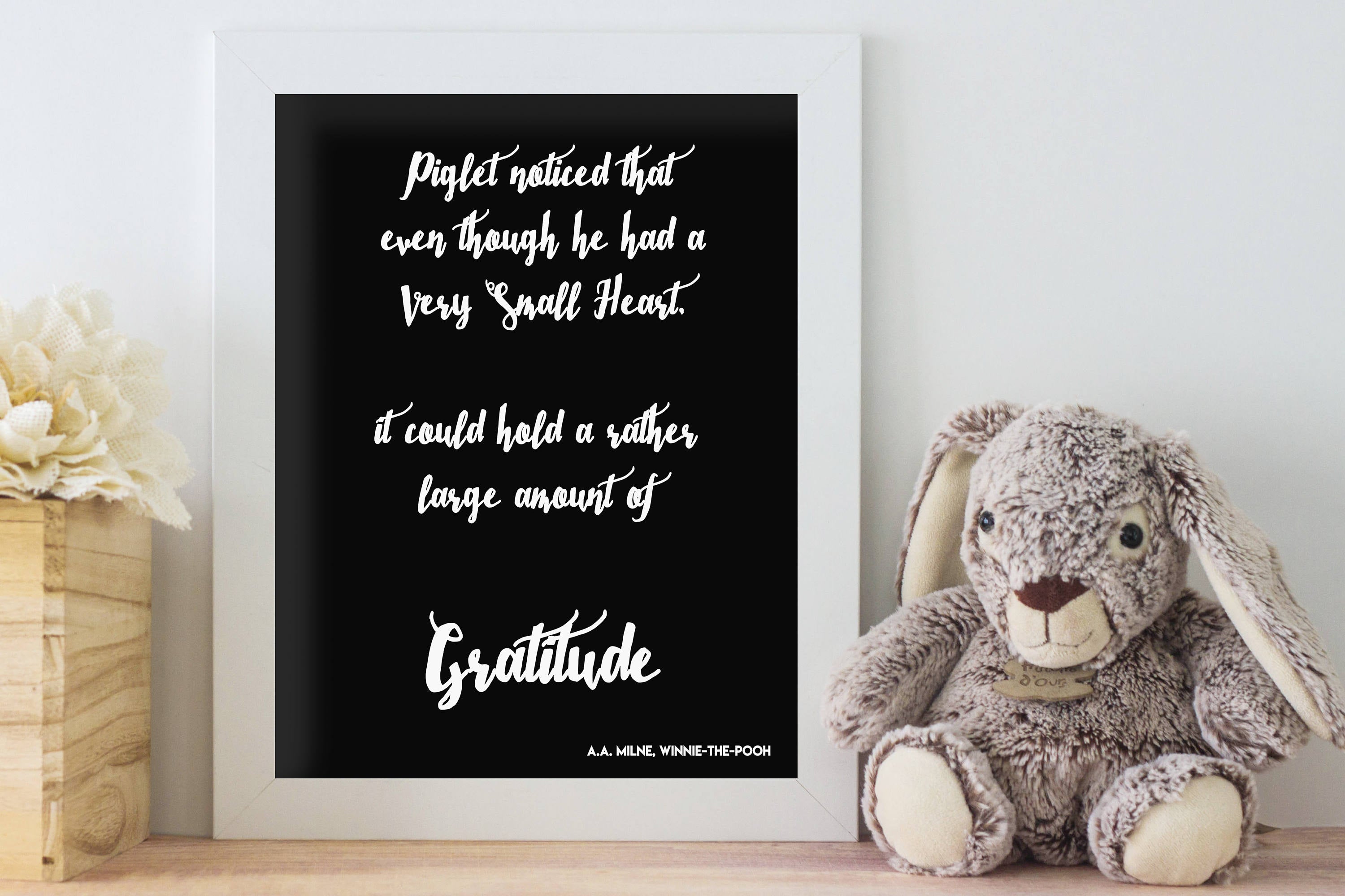 Pooh Quote nursery decor, Gratitude playroom decor or nursery wall art