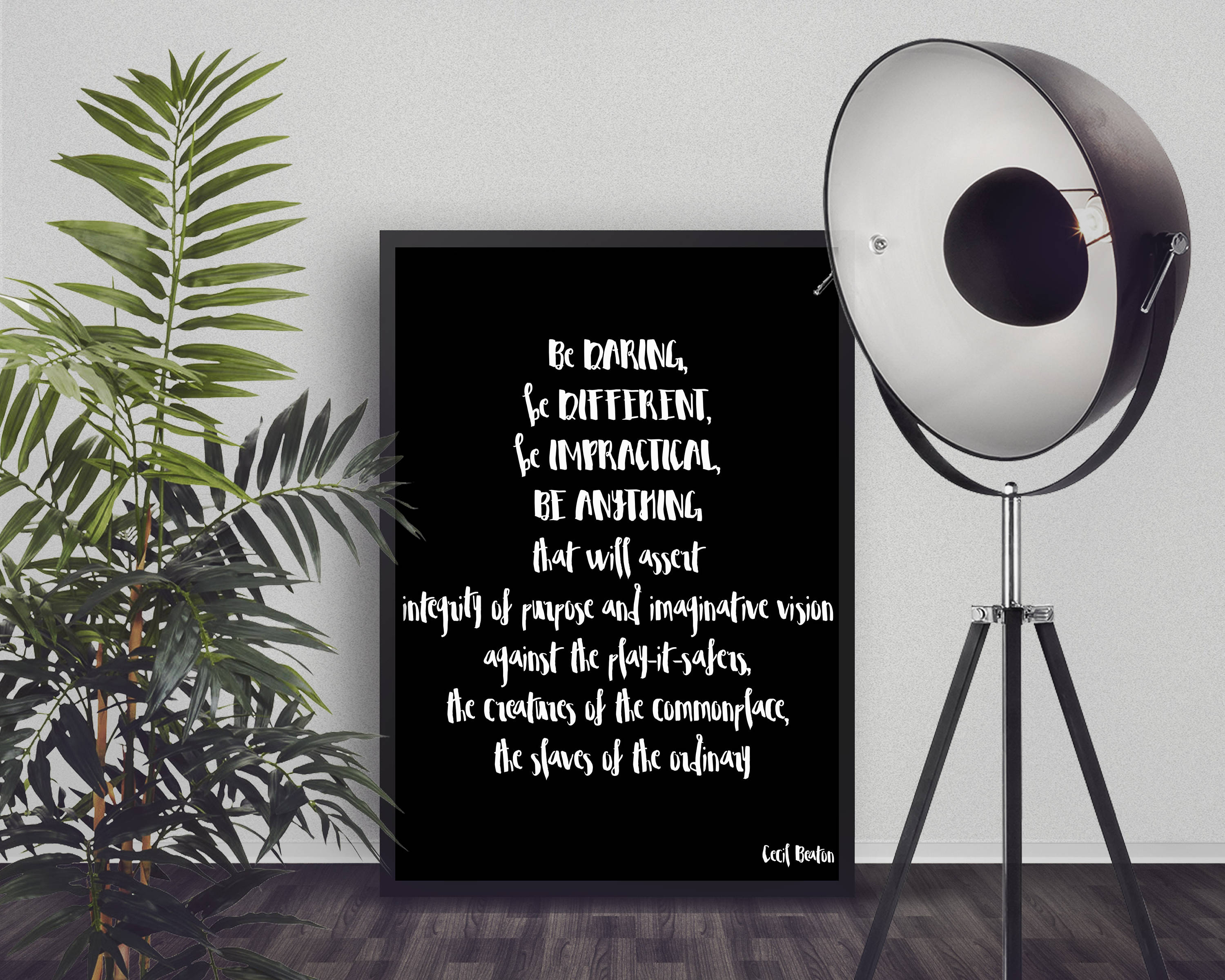 Be daring Be Different, Cecil Beaton Wall Art Print in Black & White