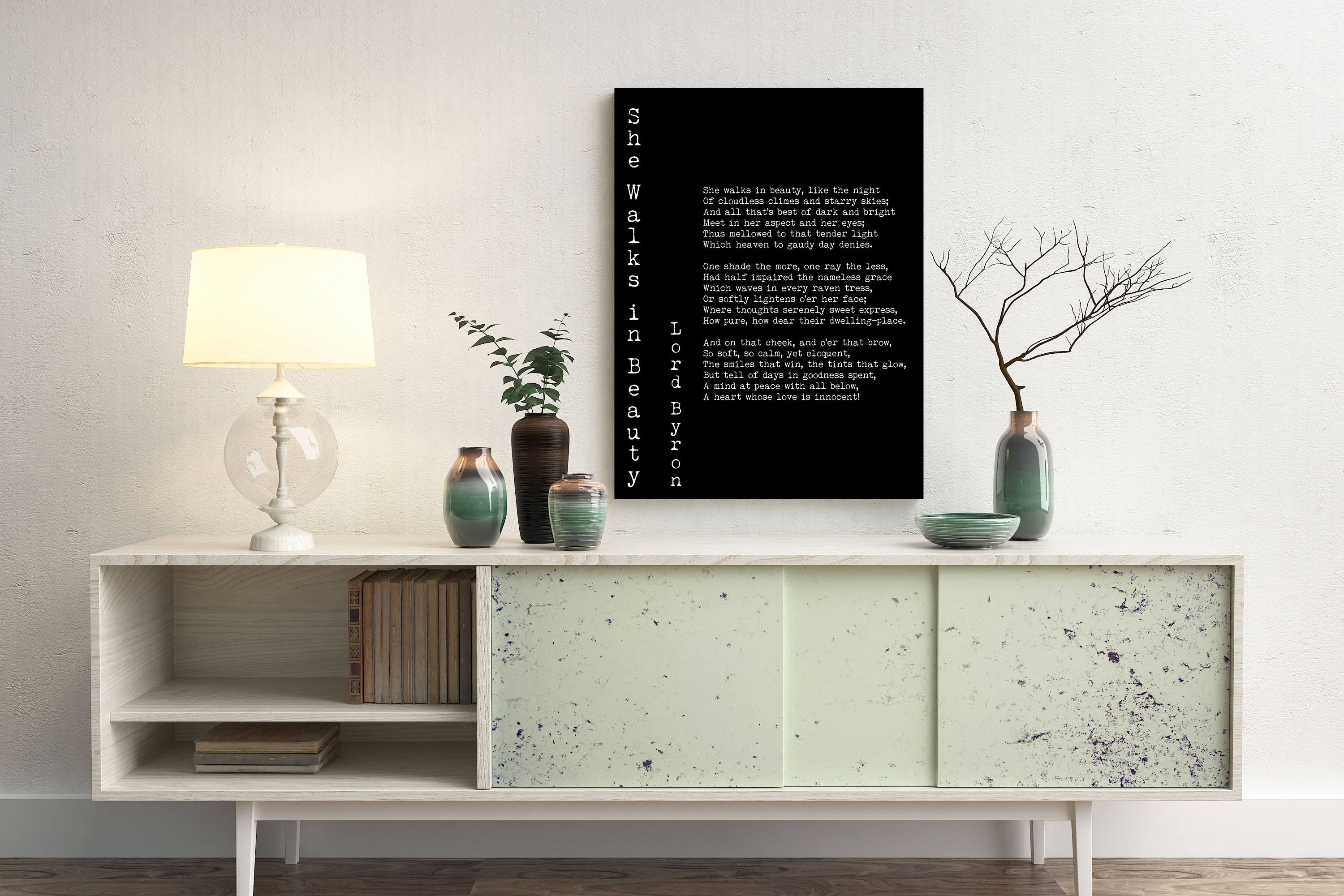 Love Poem Print, Lord Byron Quote Poem Poster