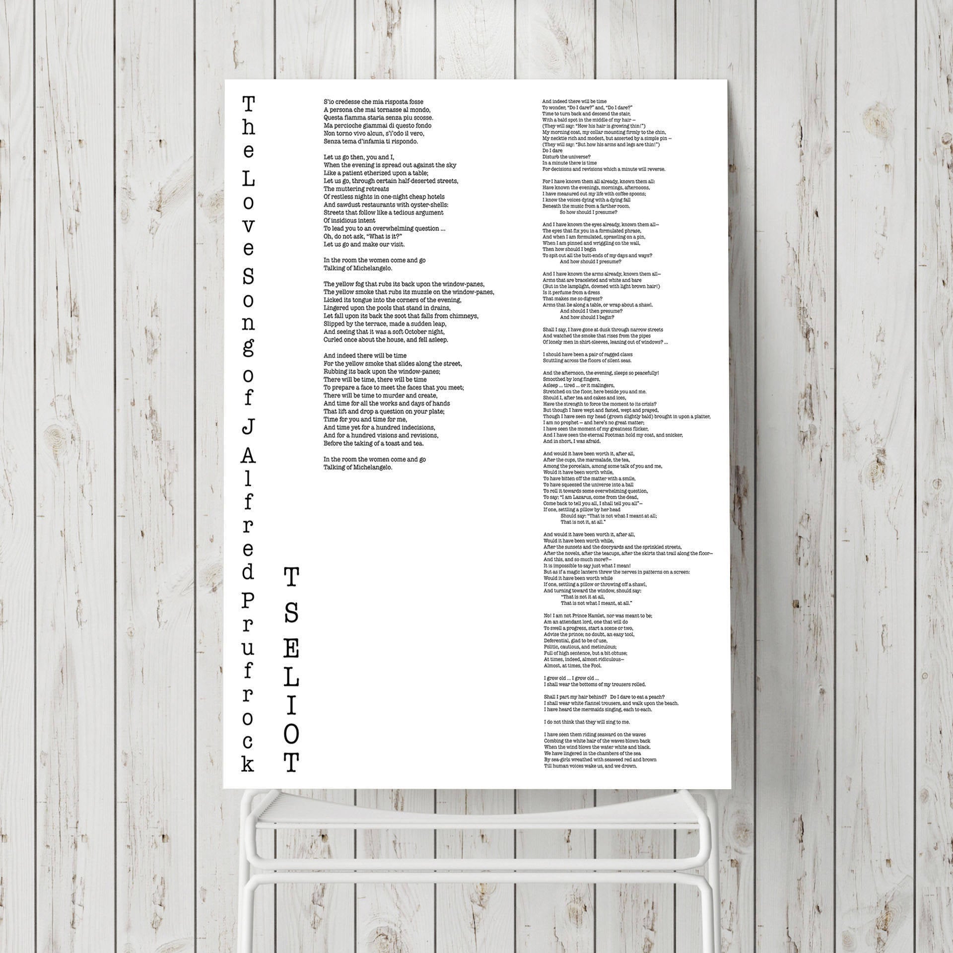 TS Eliot Poetry Quote Art Love Song Prufrock Wall Art Print, Typography Quote Poem Print, Poetry Print Bedroom Wall Art Decor Unframed print - BookQuoteDecor