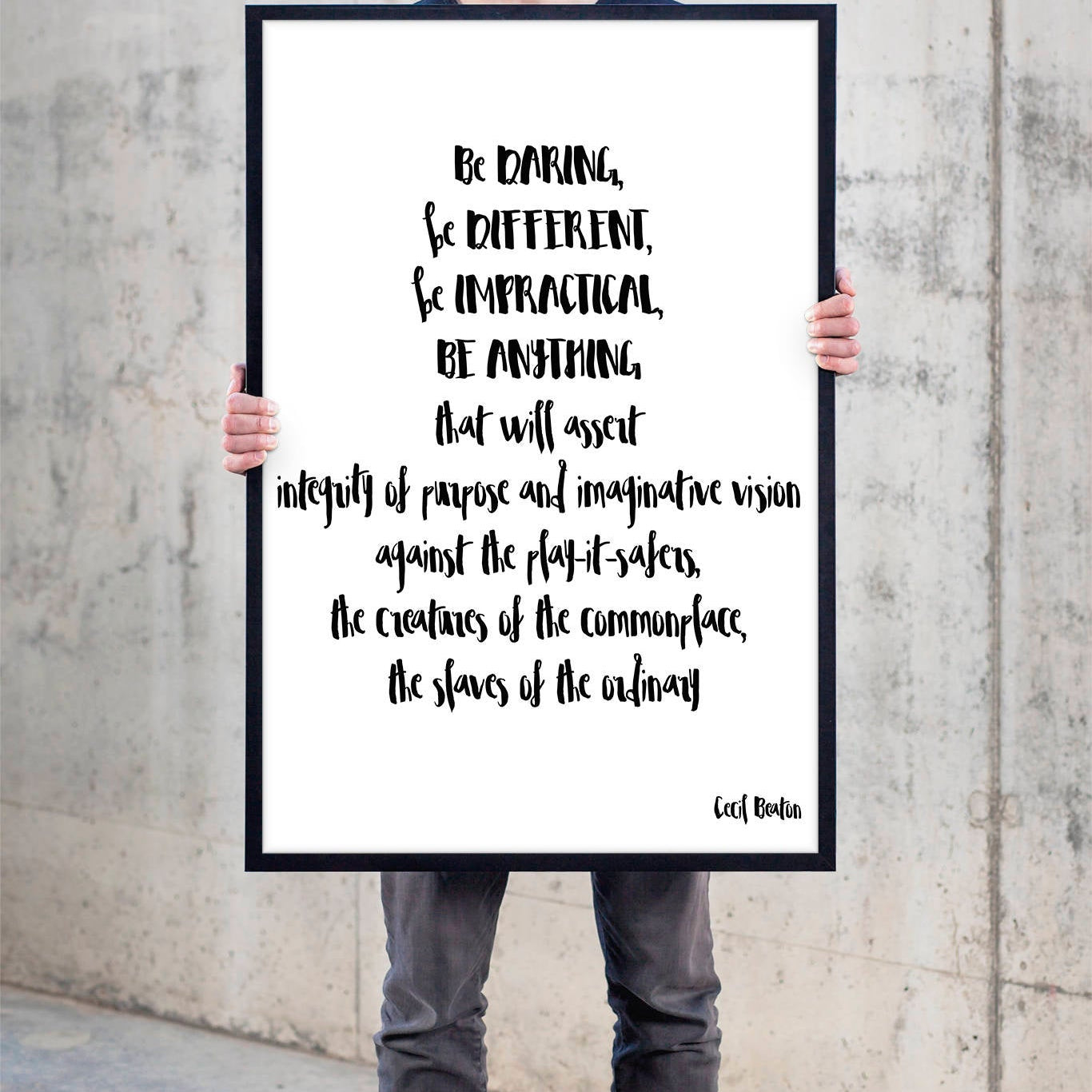 Be daring Be Different Framed Print - BookQuoteDecor
