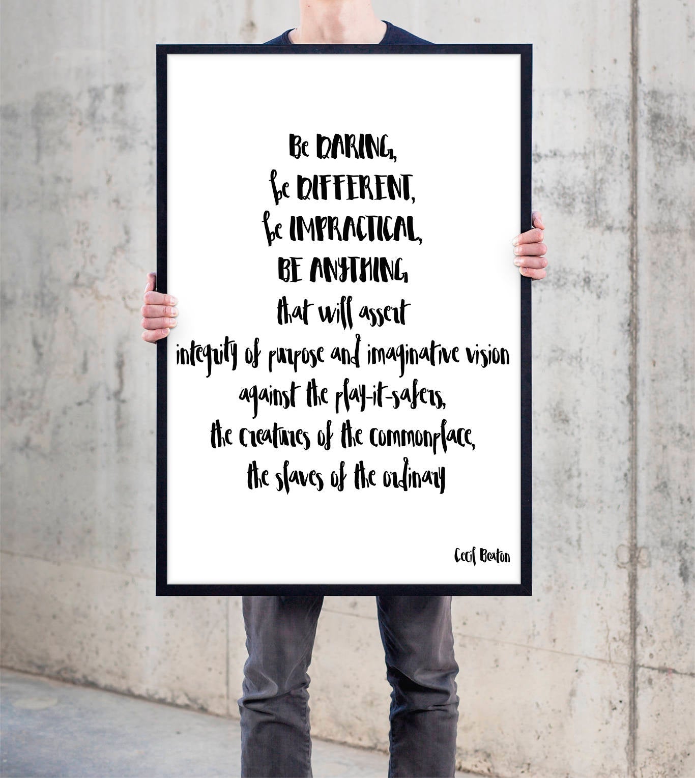 Be daring Be Different Framed Print - BookQuoteDecor