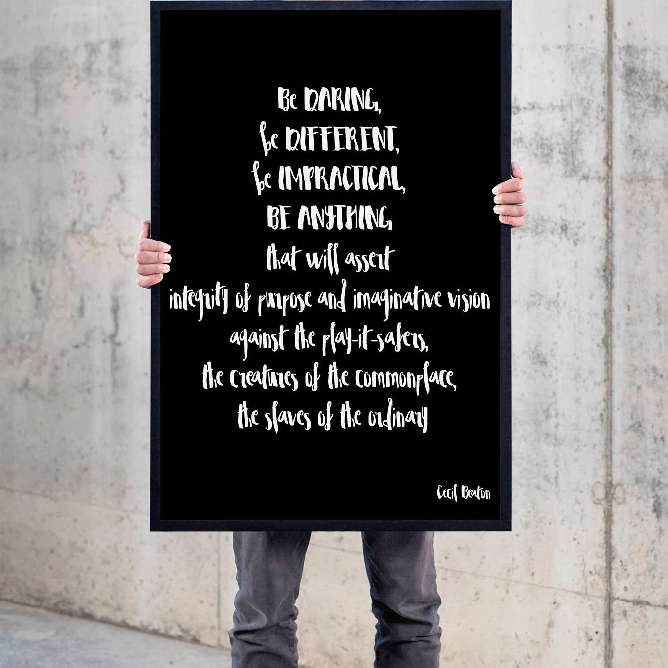 Be daring Be Different Framed Print - BookQuoteDecor