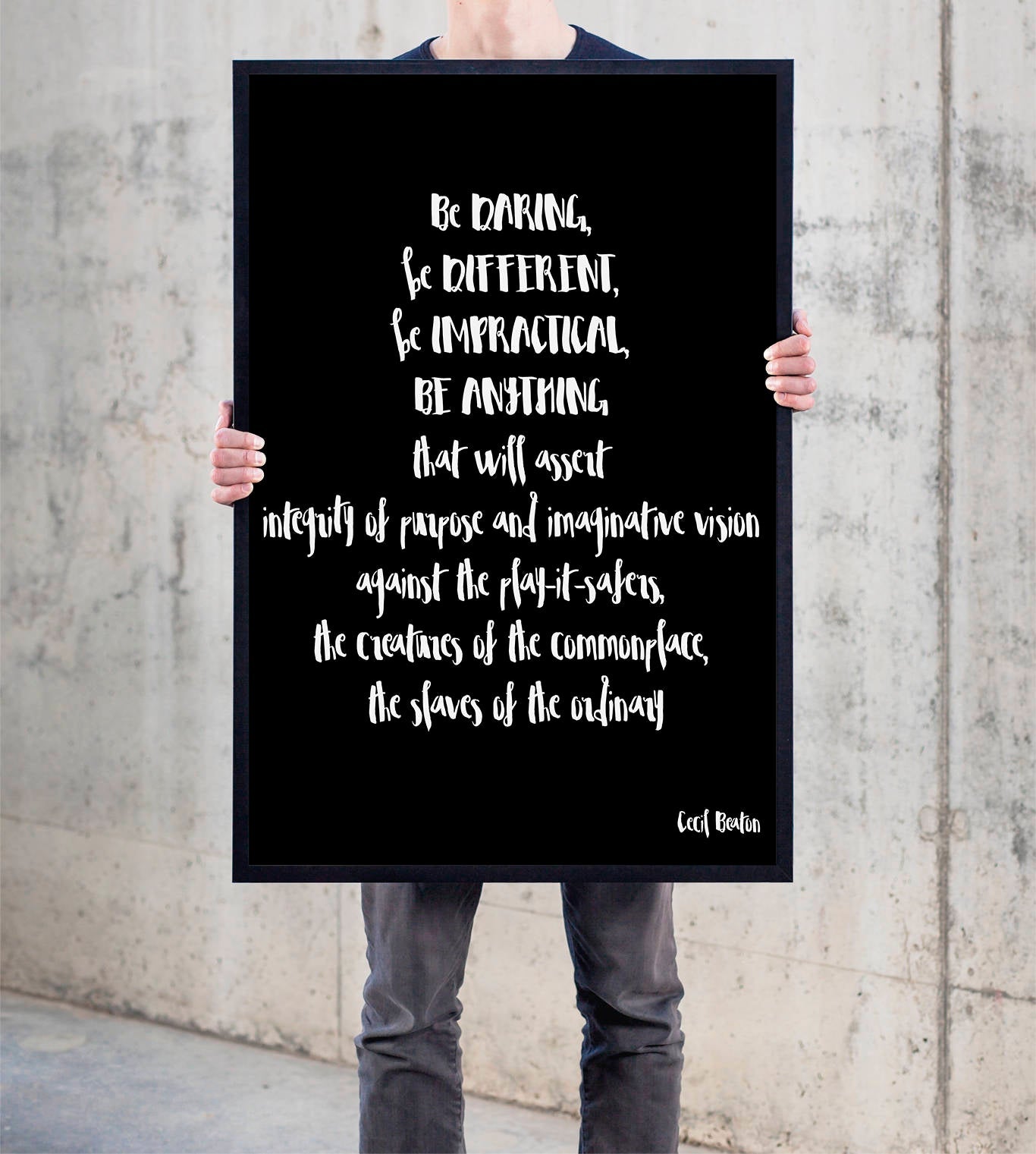 Be daring Be Different Framed Print - BookQuoteDecor