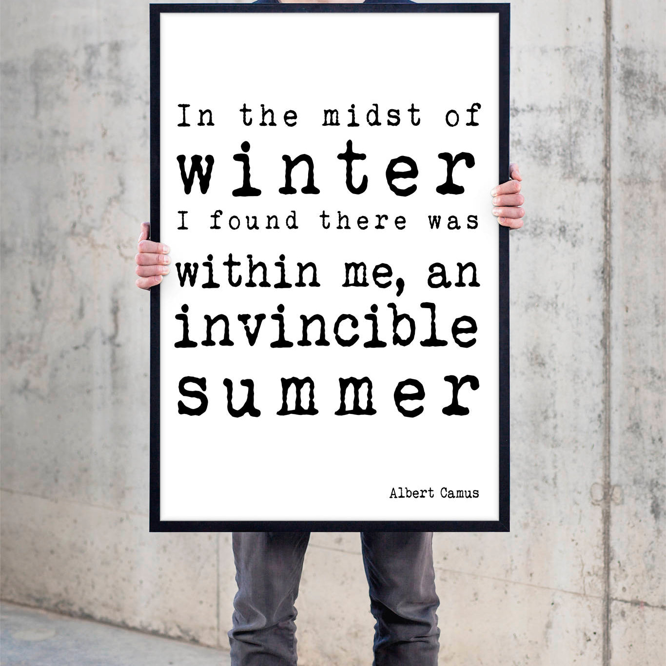 Framed Art Bedroom Decor, Albert Camus Quote Print