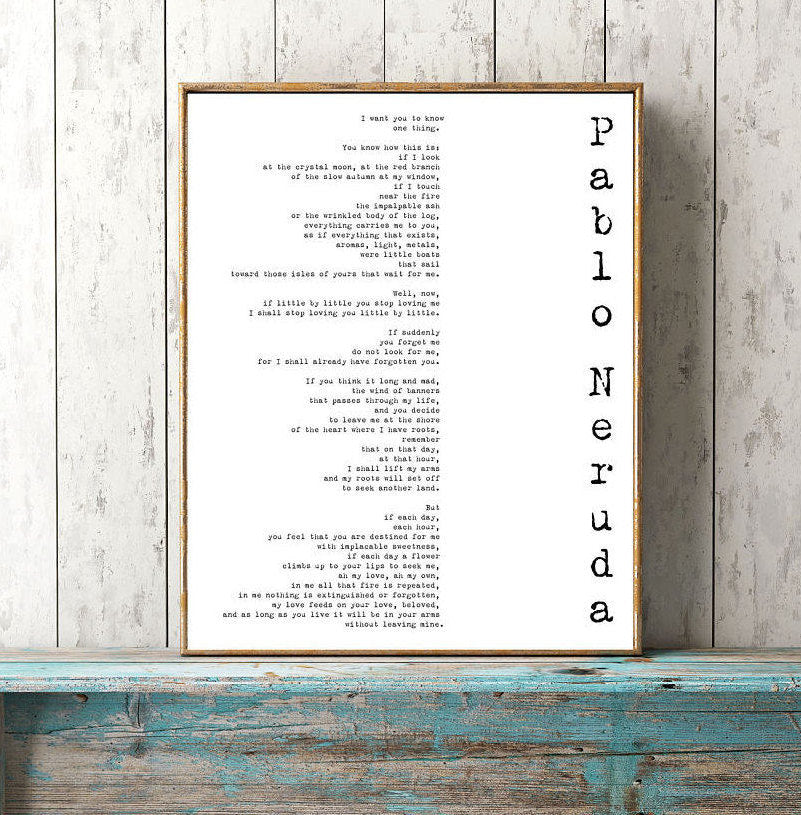 Pablo Neruda If You Forget Me - BookQuoteDecor