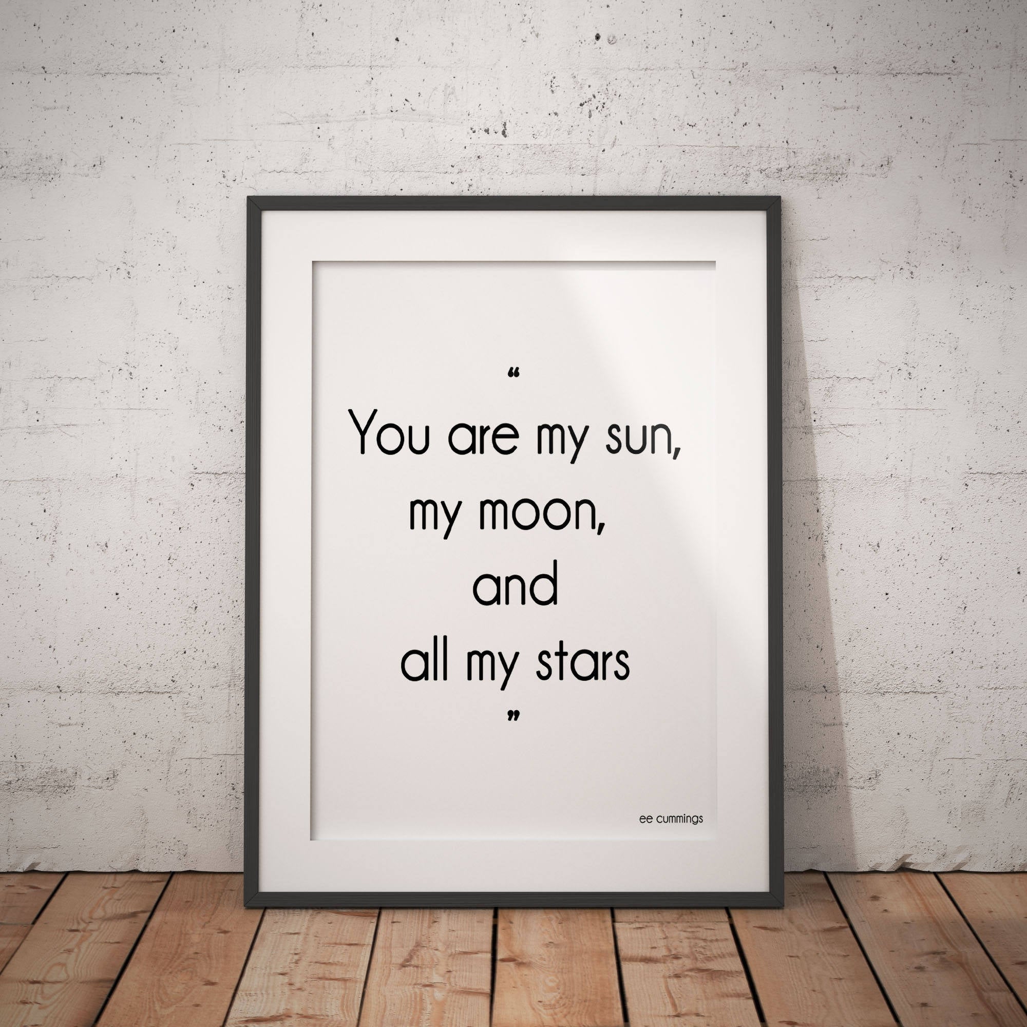 e.e. cummings Love Quote Print, My Sun My Moon - BookQuoteDecor