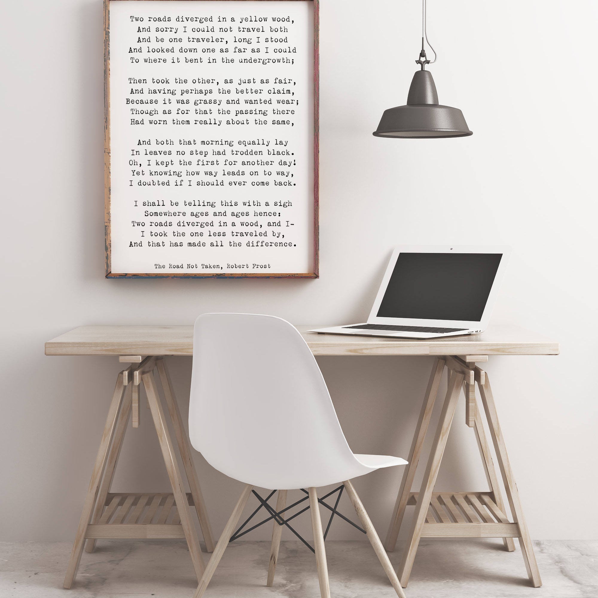 Robert Frost Poem Quote Print, The Road Not Taken Poem Poster