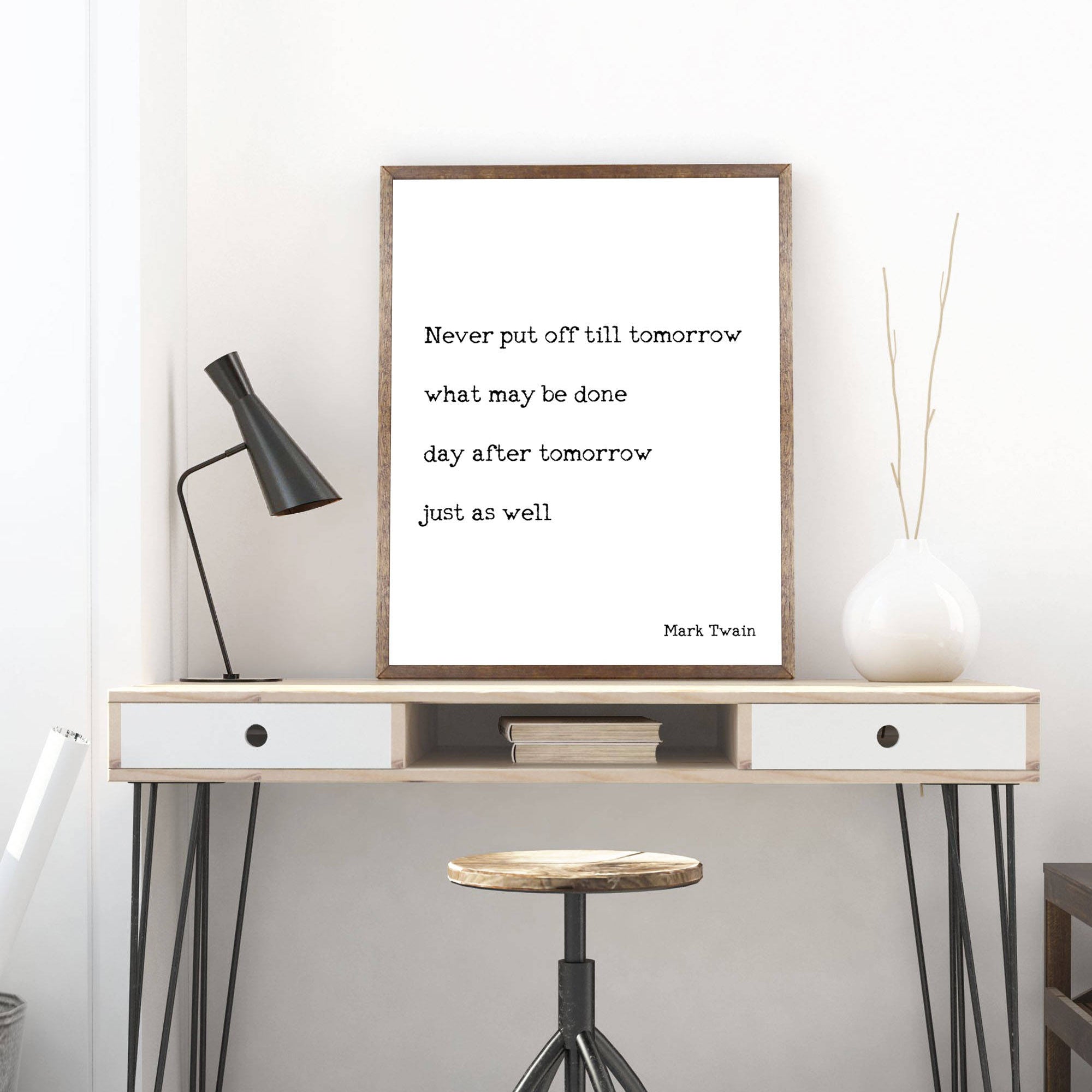 Mark Twain Wall Art, Home Office Decor
