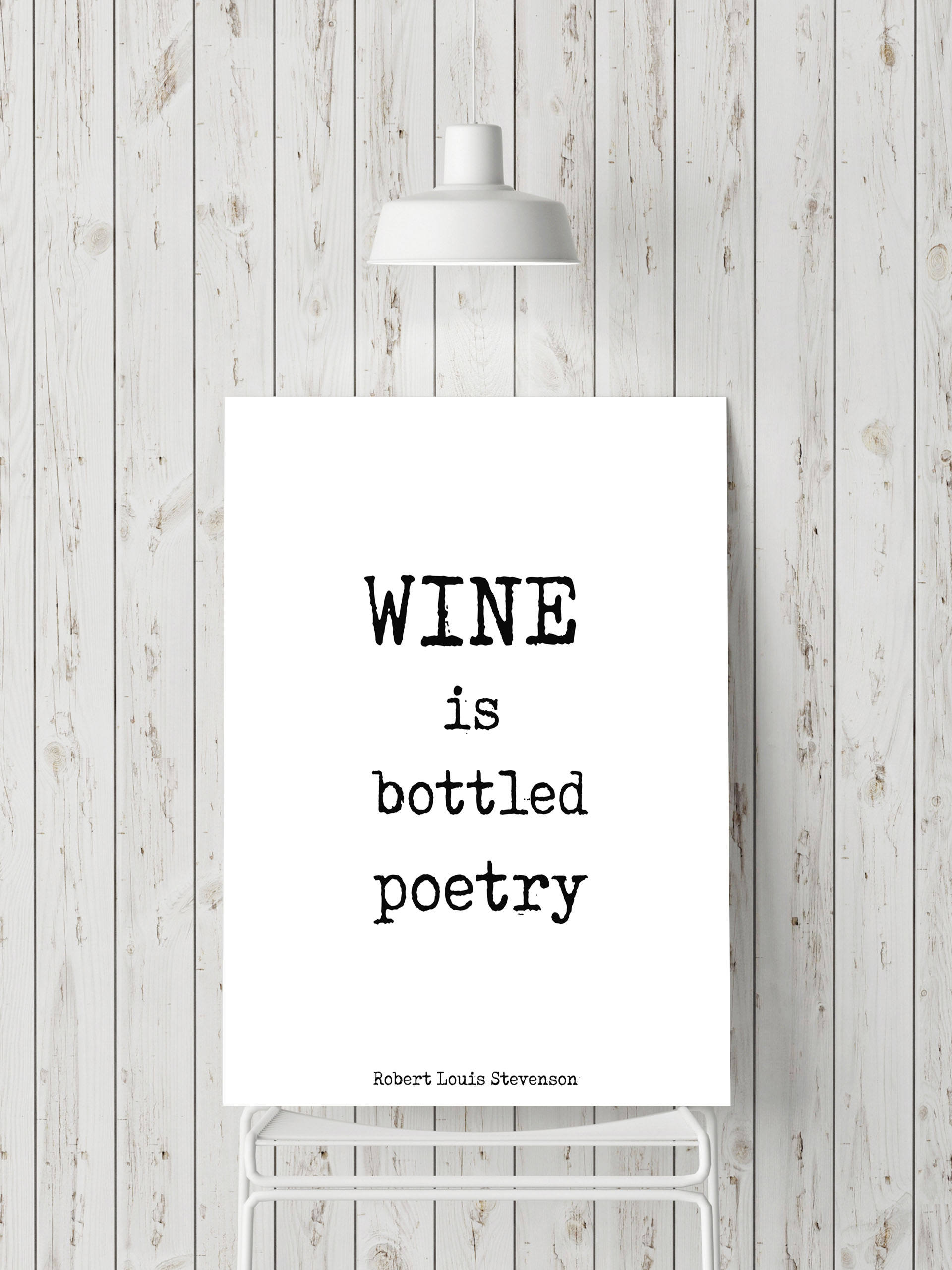Print for Kitchen or Dining Room Wall Art - Robert Louis Stevenson Poetry Print, Wine is Bottled Poetry quote Poster Unframed