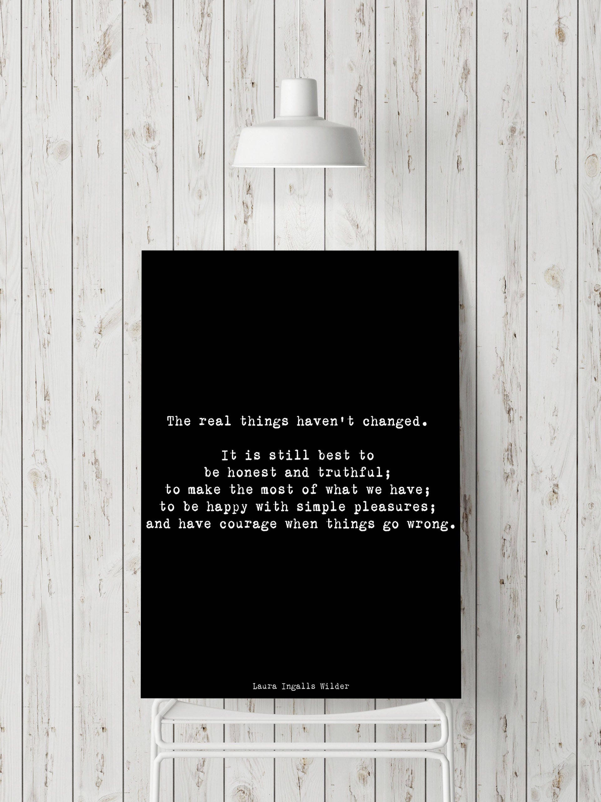 Laura Ingalls Wilder Inspirational Wall Art Quote Print, Typography Wall Decor