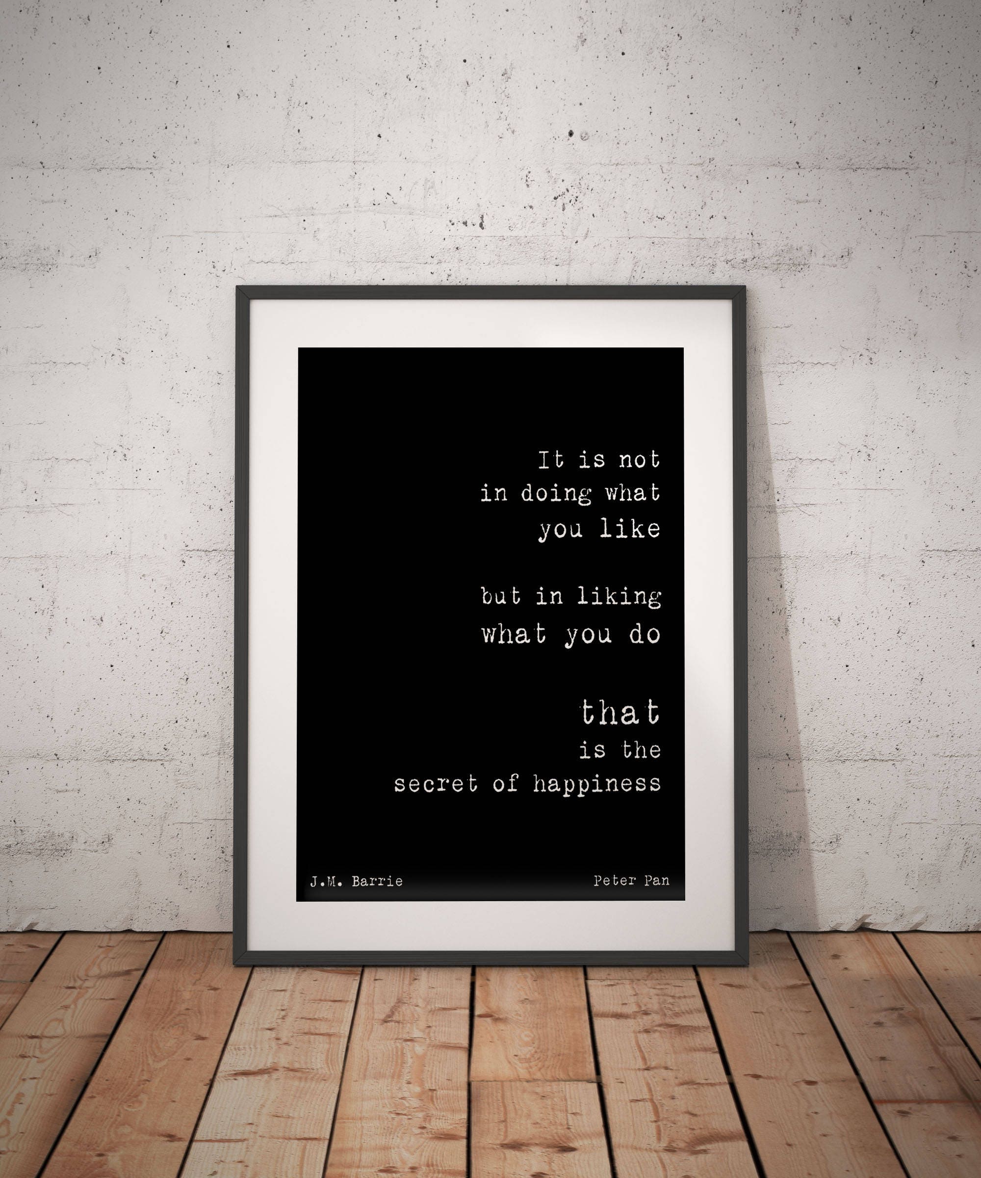 Secret Of Happiness Peter Pan Print, Unframed Black And White Art