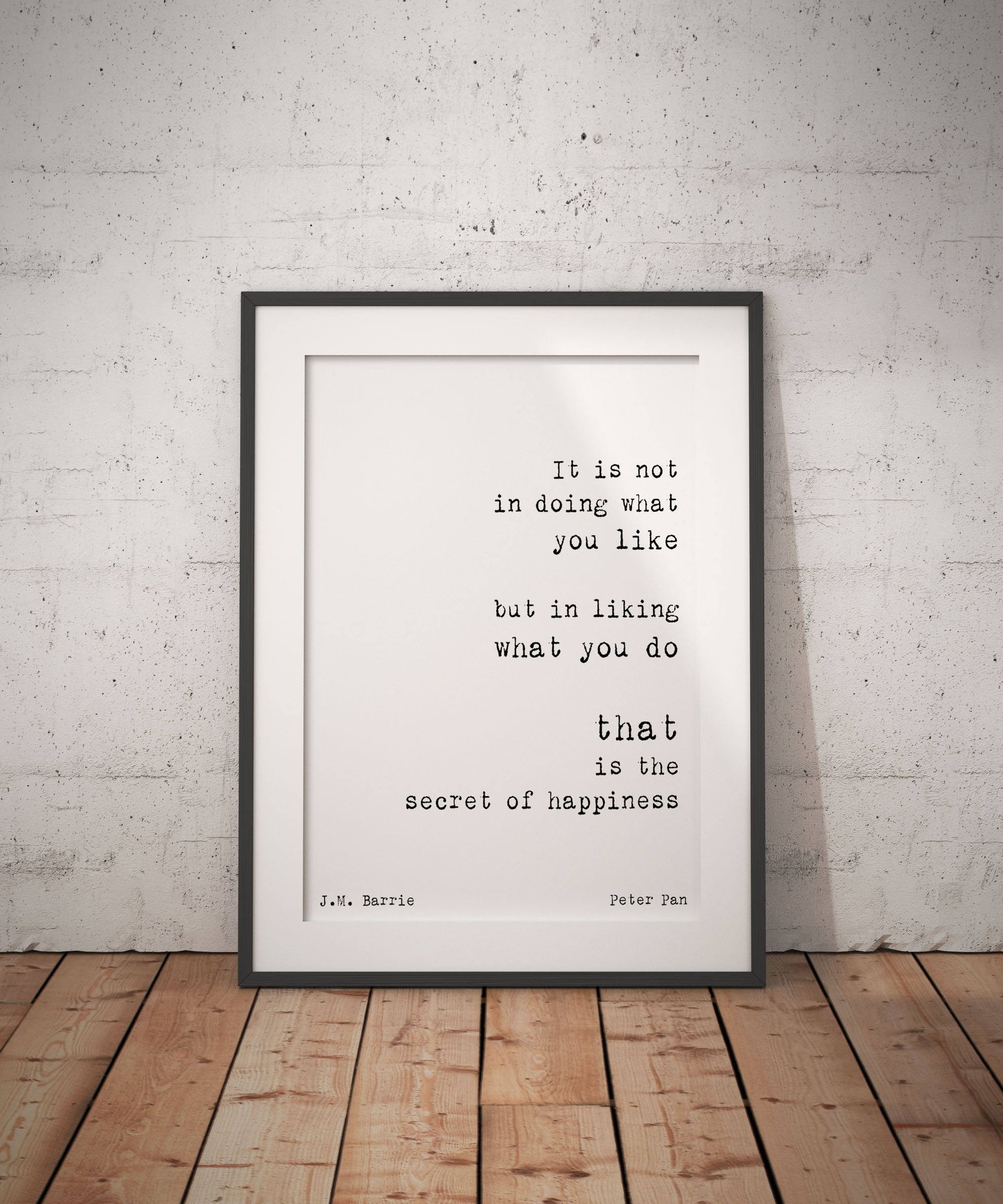 Peter Pan Print, Motivational Poster, Happy Quote Wall Art, Peter Pan Quote, Positive Wall Art, Unframed Bedroom Print, Secret Of Happiness - BookQuoteDecor