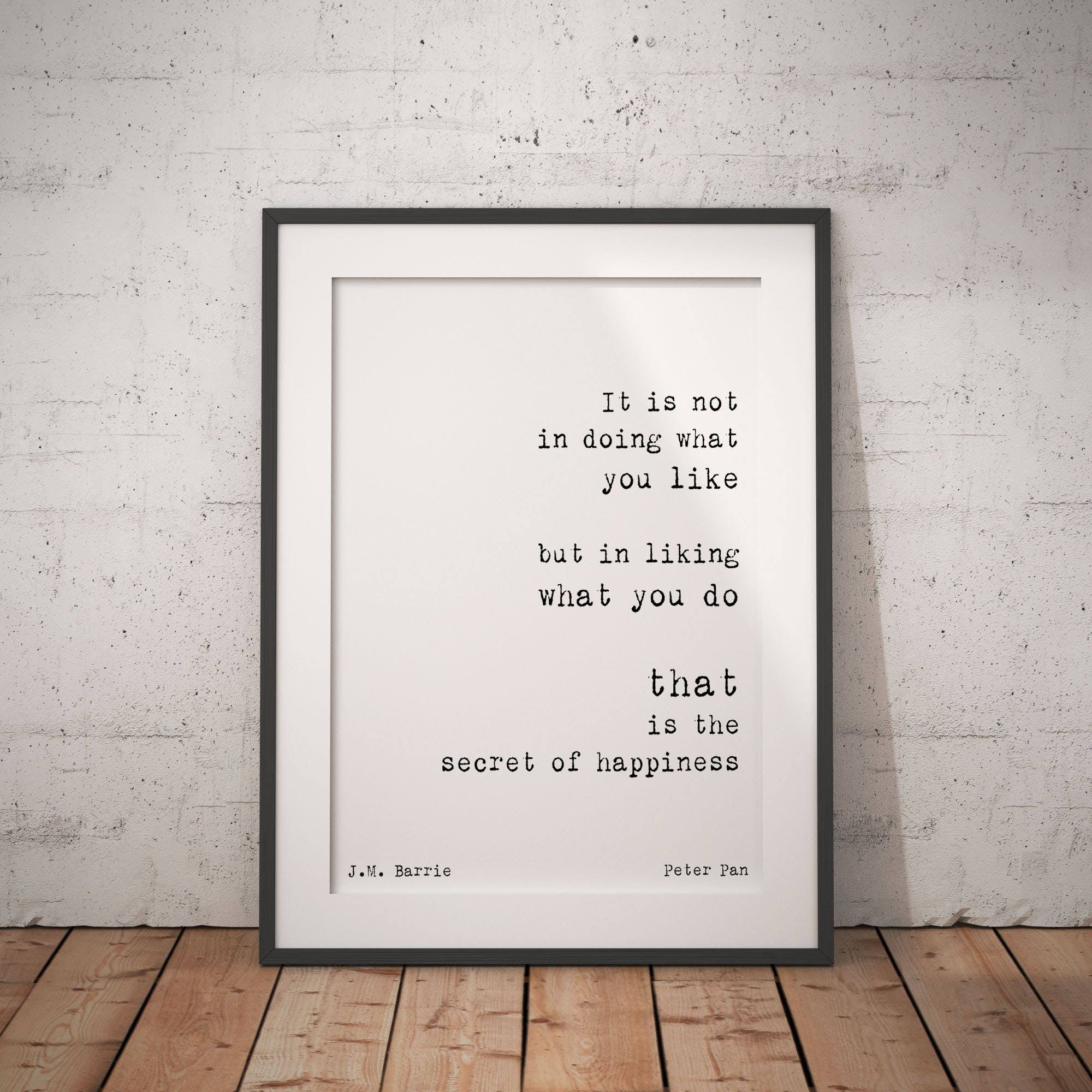 Secret Of Happiness Peter Pan Print, Unframed Black And White Art