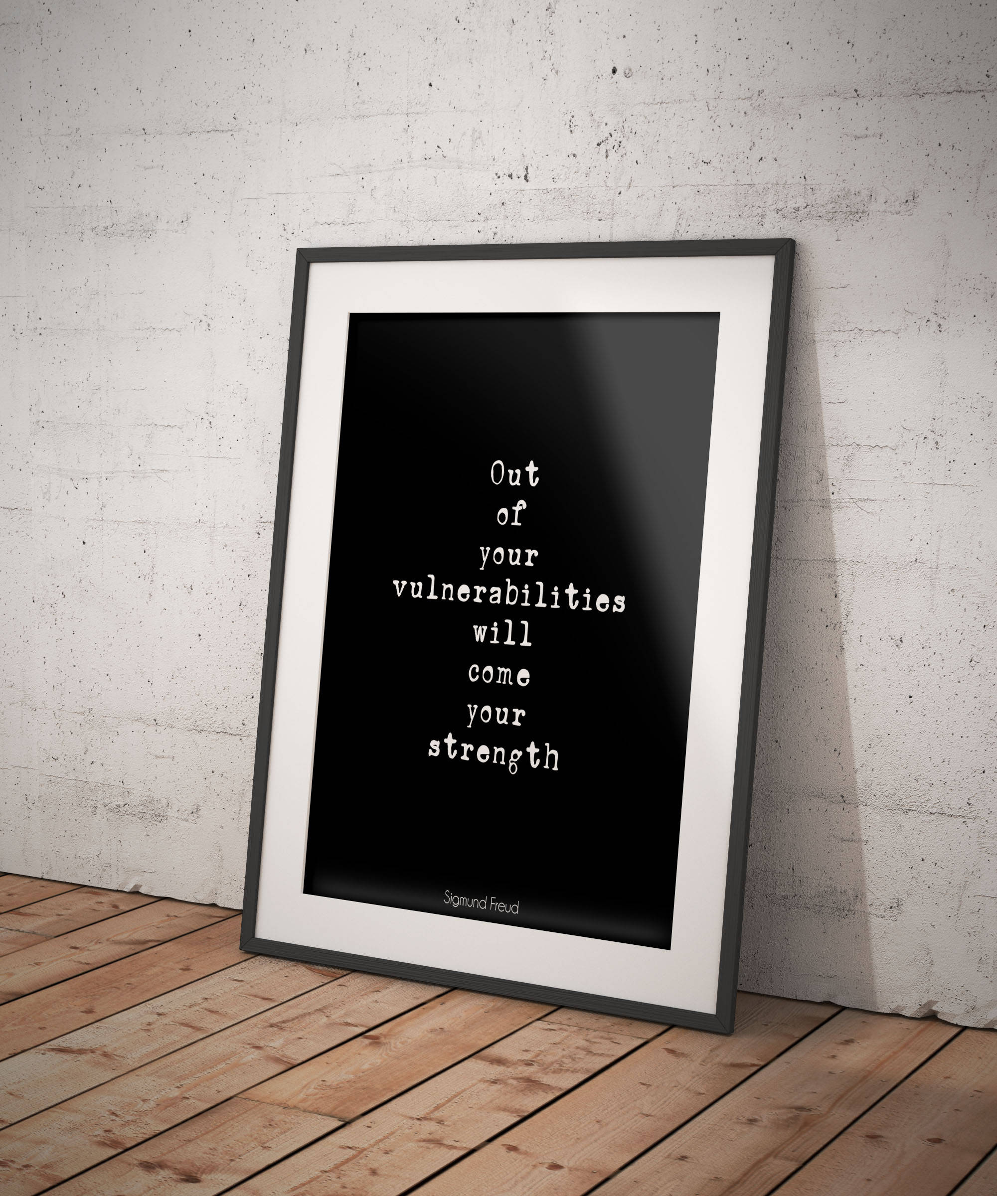 Sigmund Freud Strength Quote, Inspirational Psychology Unframed Framed Wall Art Prints