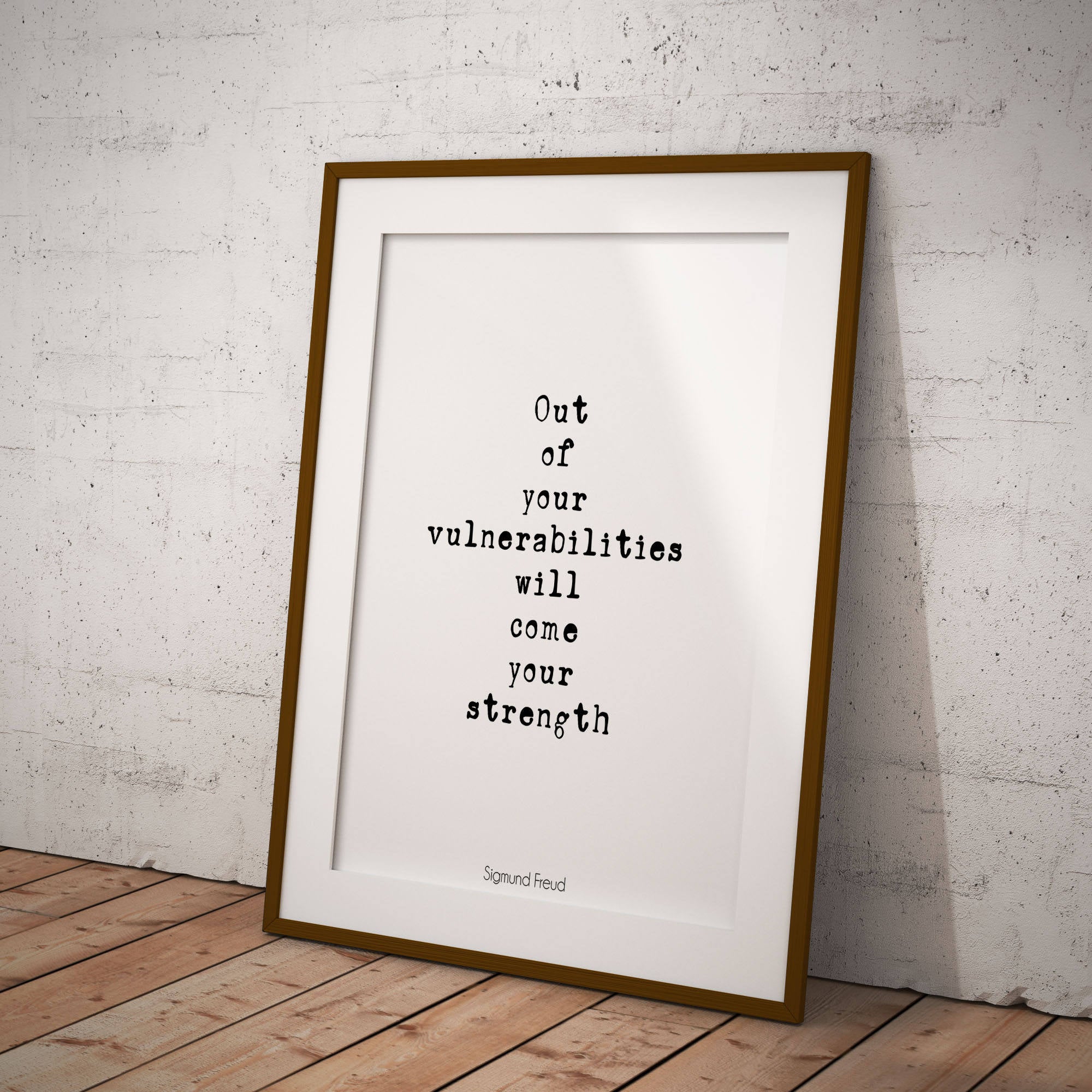 Sigmund Freud Strength Quote, Inspirational Psychology Unframed Framed Wall Art Prints