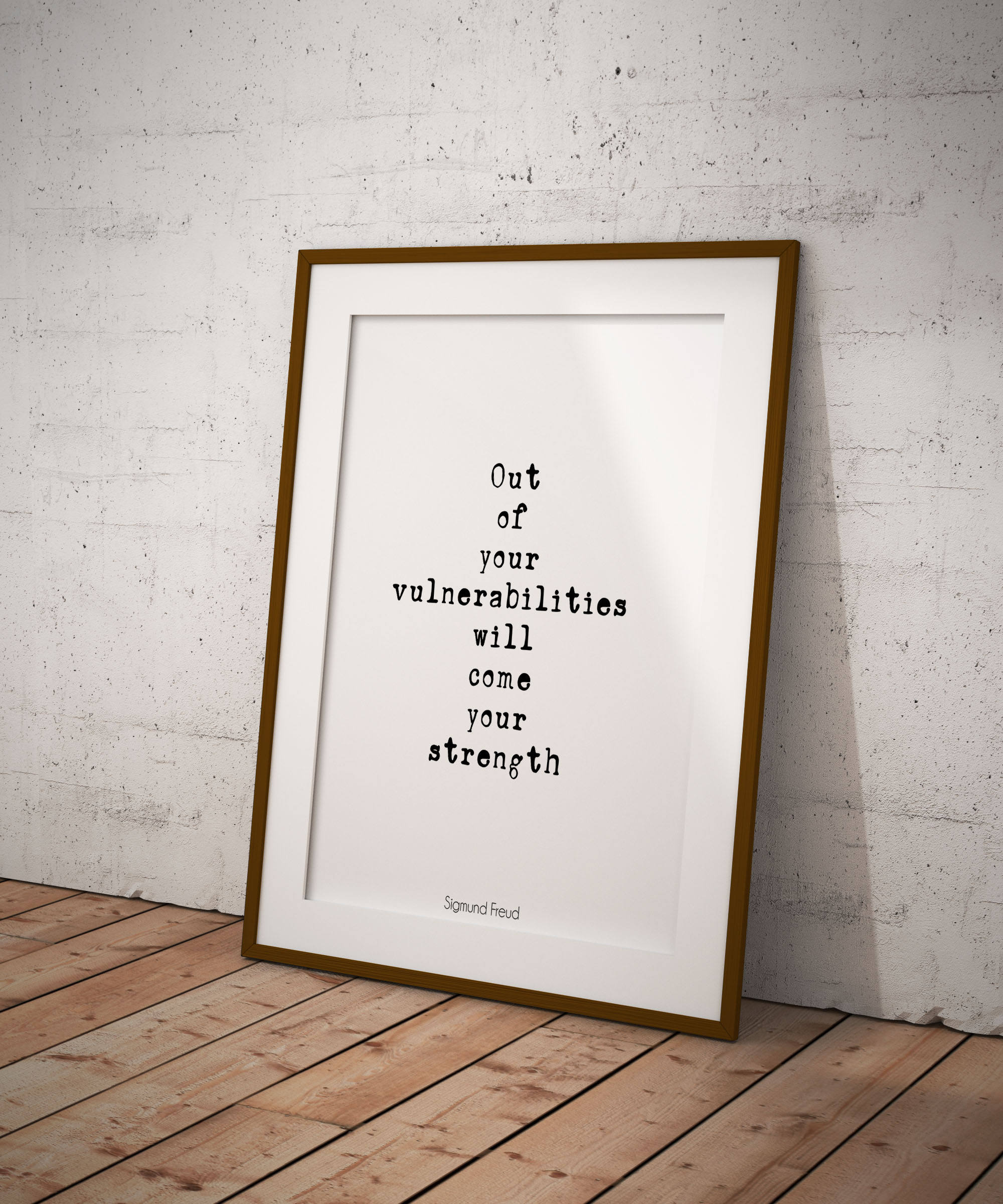 Sigmund Freud Strength Quote, Inspirational Psychology Unframed Framed Wall Art Prints