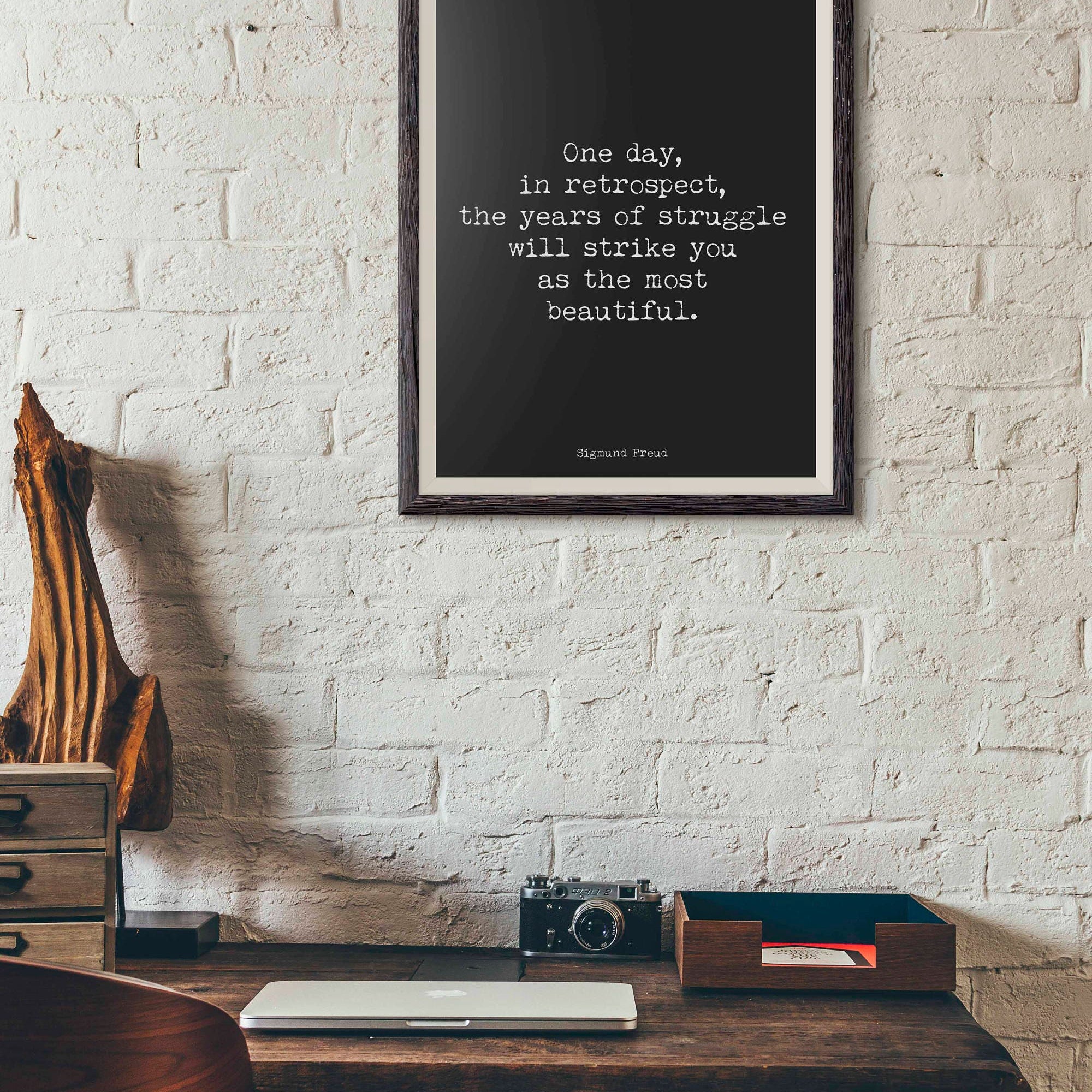 Sigmund Freud Quote Print in Black & White, Psychology Art Print