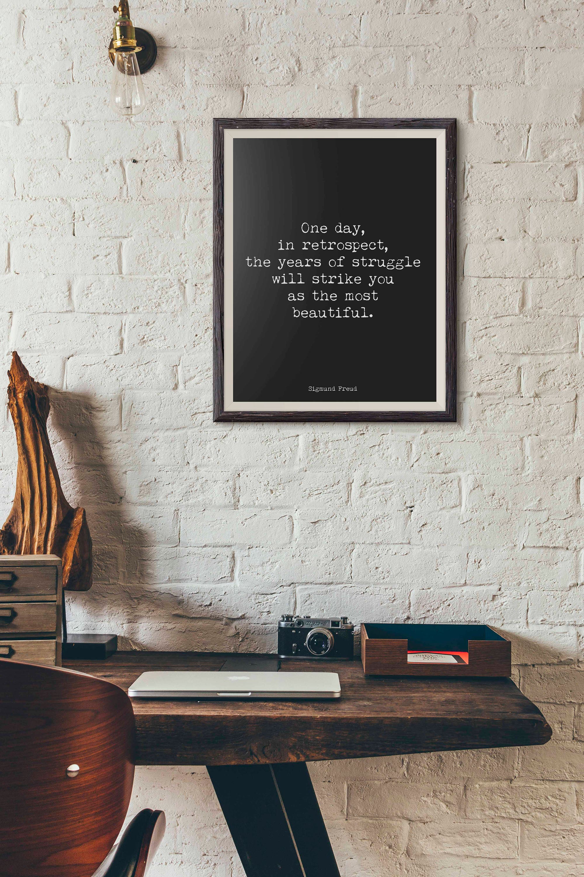 Sigmund Freud Quote Print in Black & White, Psychology Art Print