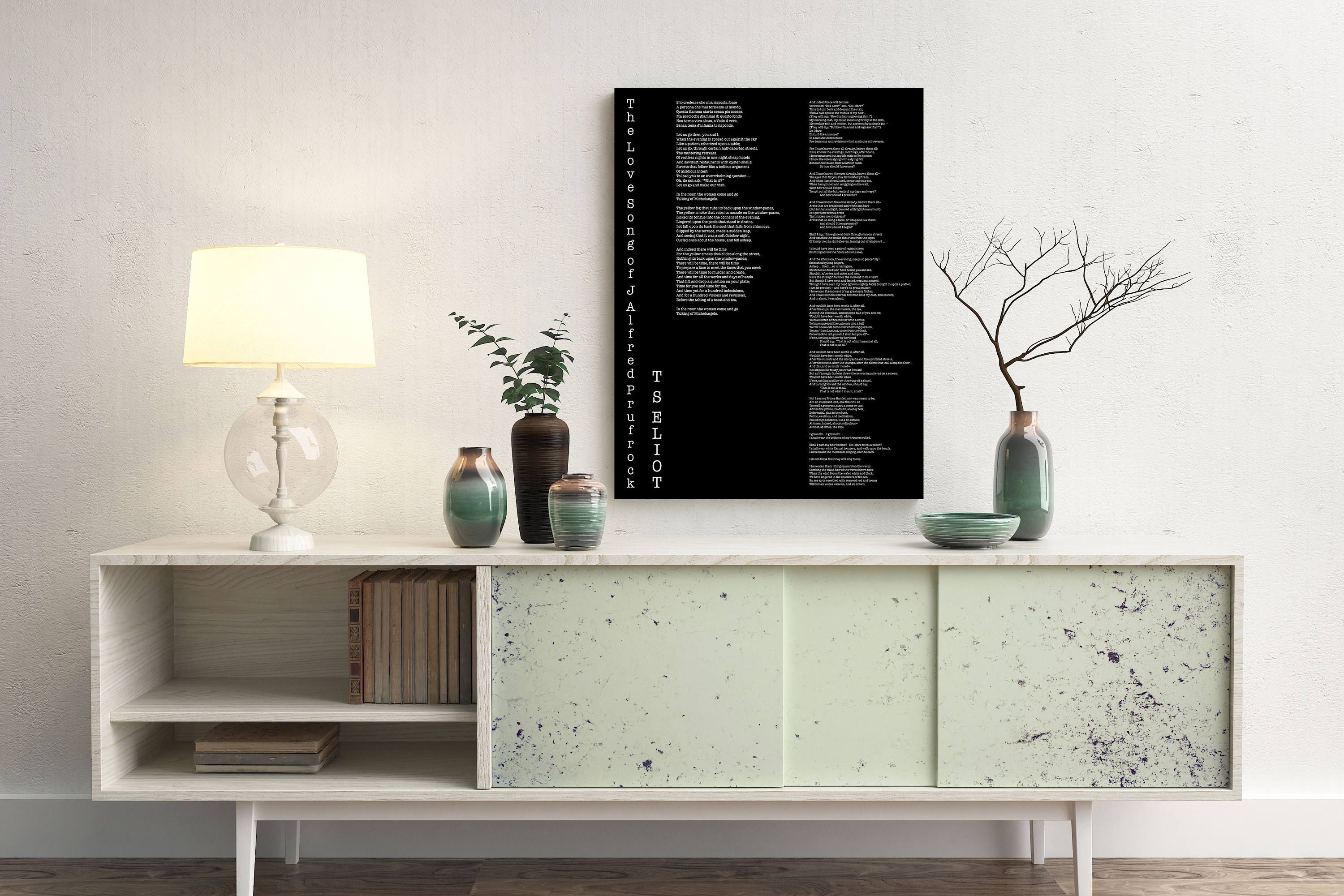 T.S. Eliot Love Song of J. Alfred Prufrock Wall Art Print, Poetry Quote Art Typography Poem Print