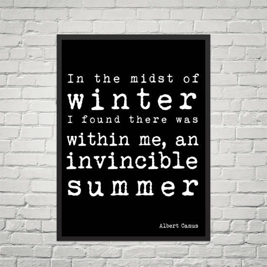 Framed Art Bedroom Decor, Albert Camus Quote Print