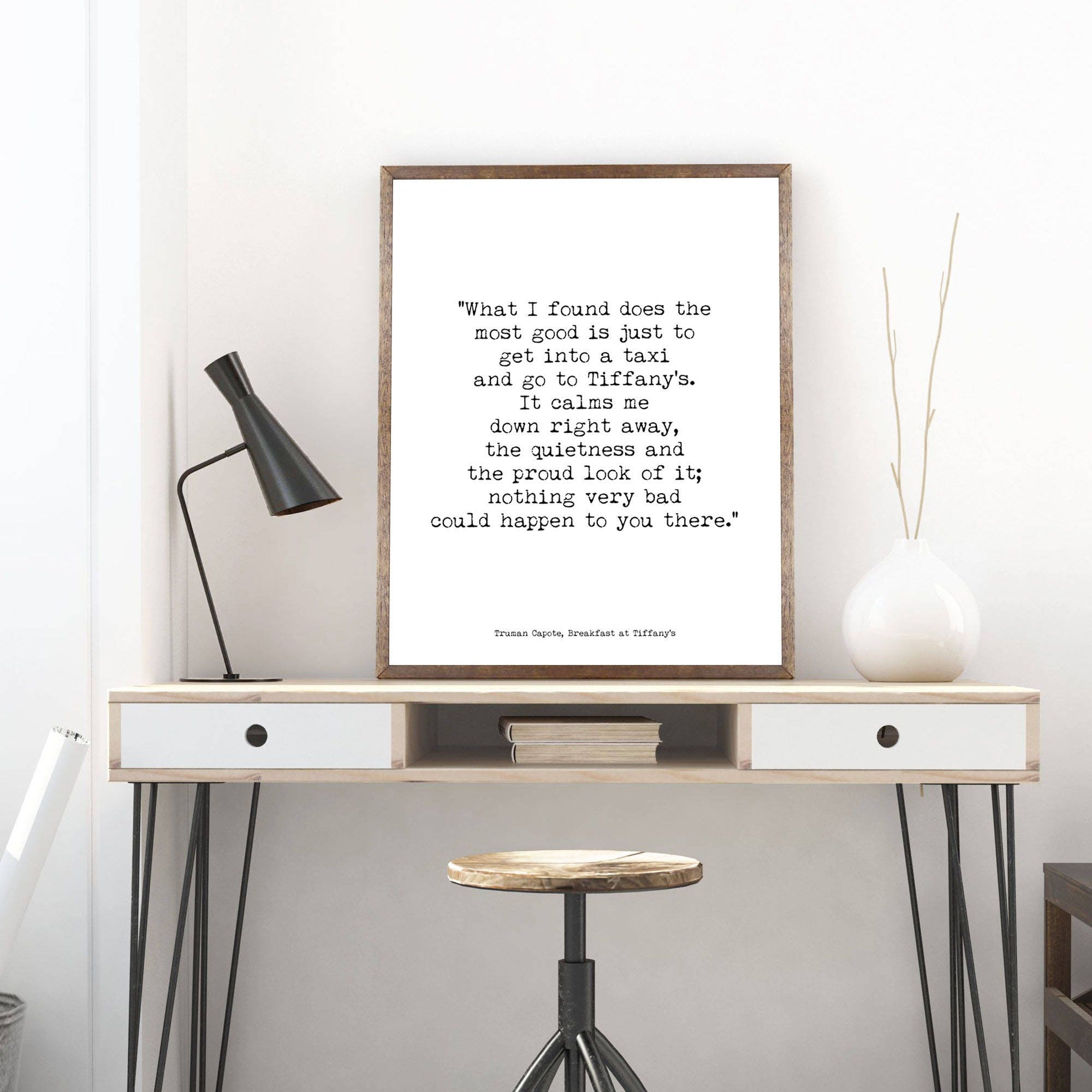 Breakfast at Tiffanys Quote, Audrey Hepburn Art