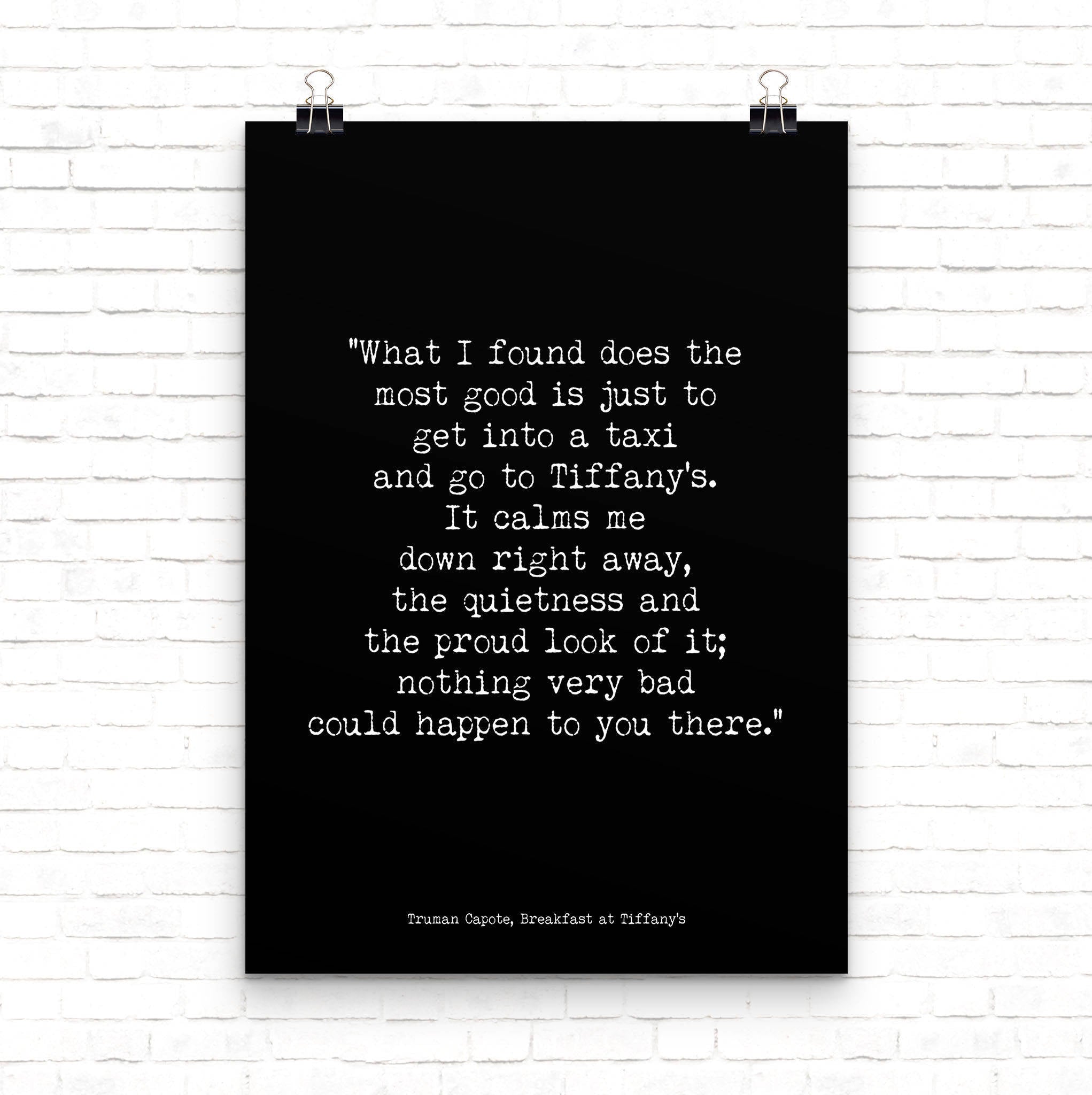 Breakfast at Tiffanys Quote Print - BookQuoteDecor