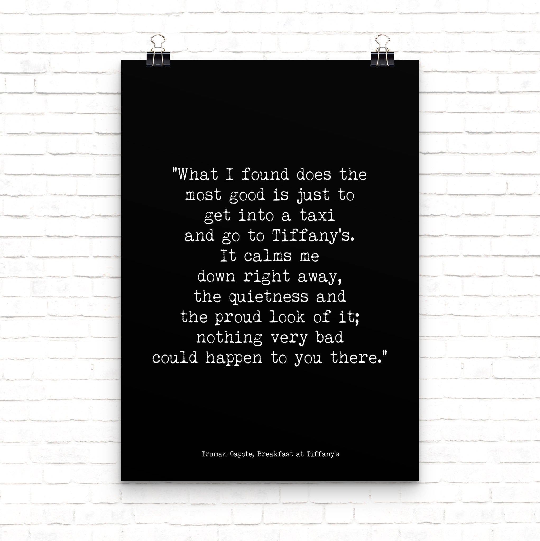 Breakfast at Tiffanys Quote, Audrey Hepburn Art