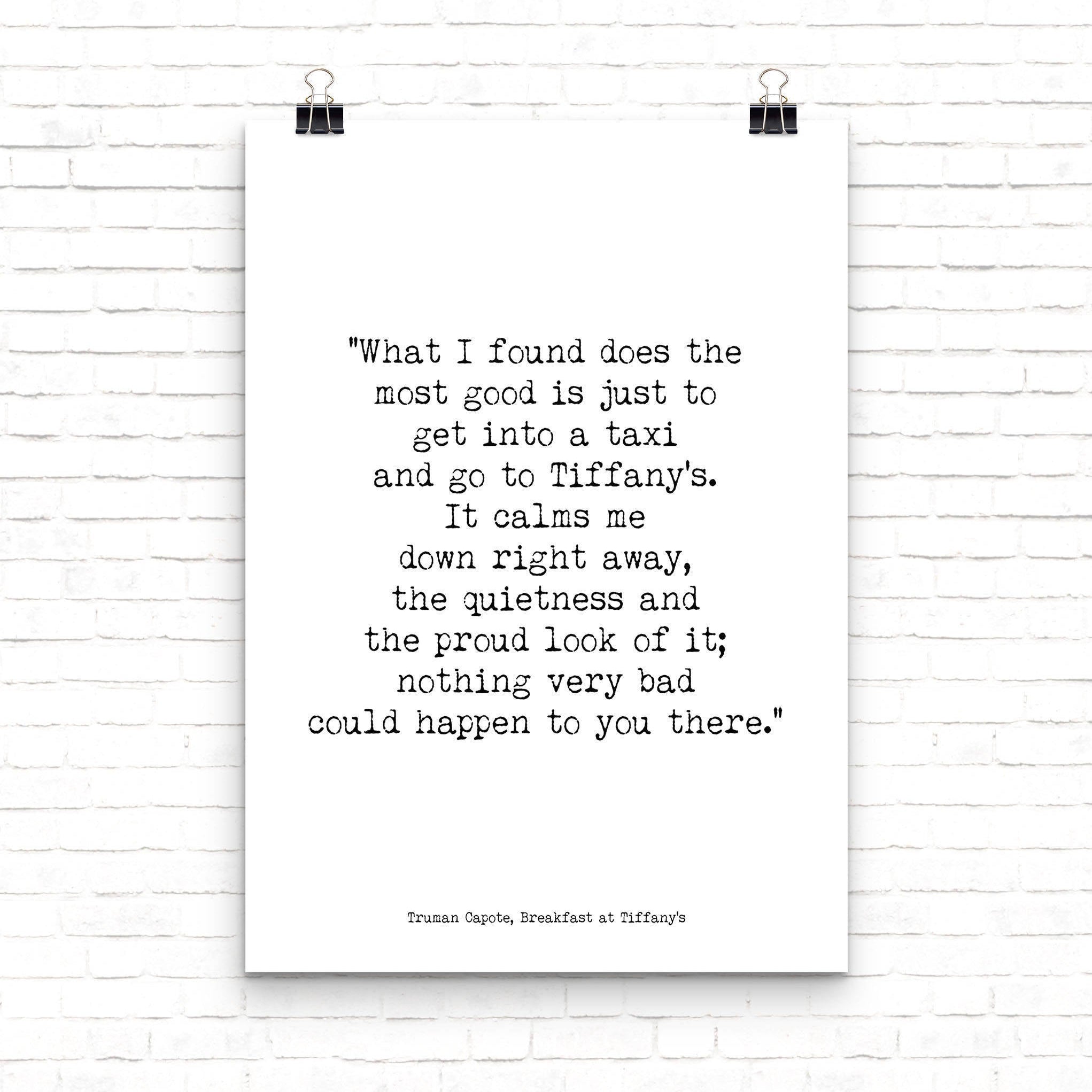 Breakfast at Tiffanys Quote Print - BookQuoteDecor