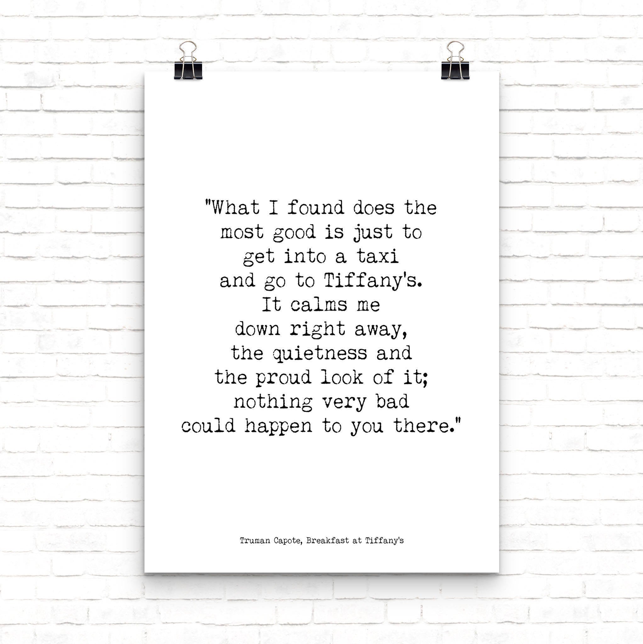 Breakfast at Tiffanys Quote Print - BookQuoteDecor