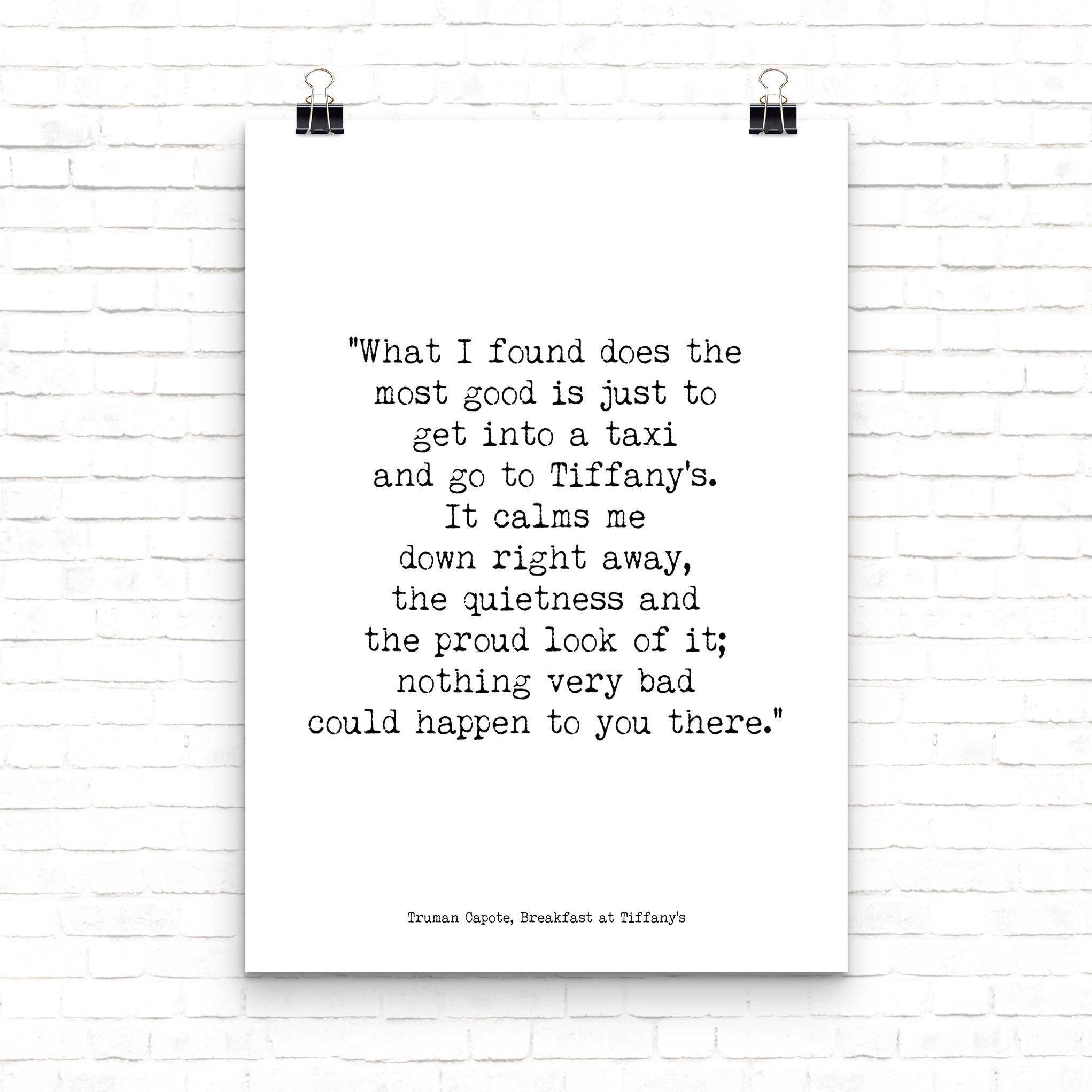 Breakfast at Tiffanys Quote, Audrey Hepburn Art