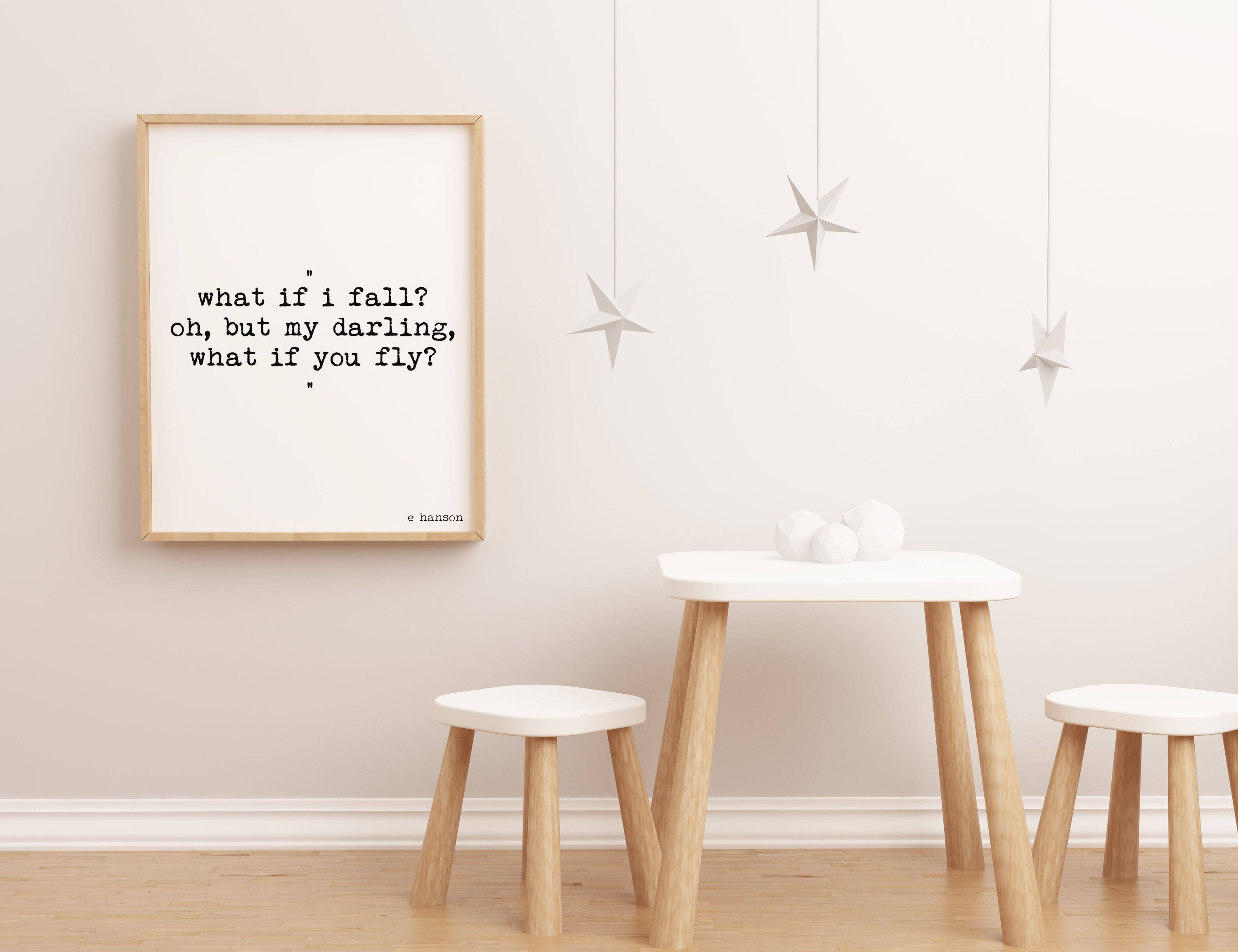 What if I fall? Oh but my darling, What if you fly? Art for Nursery Decor in Black & White