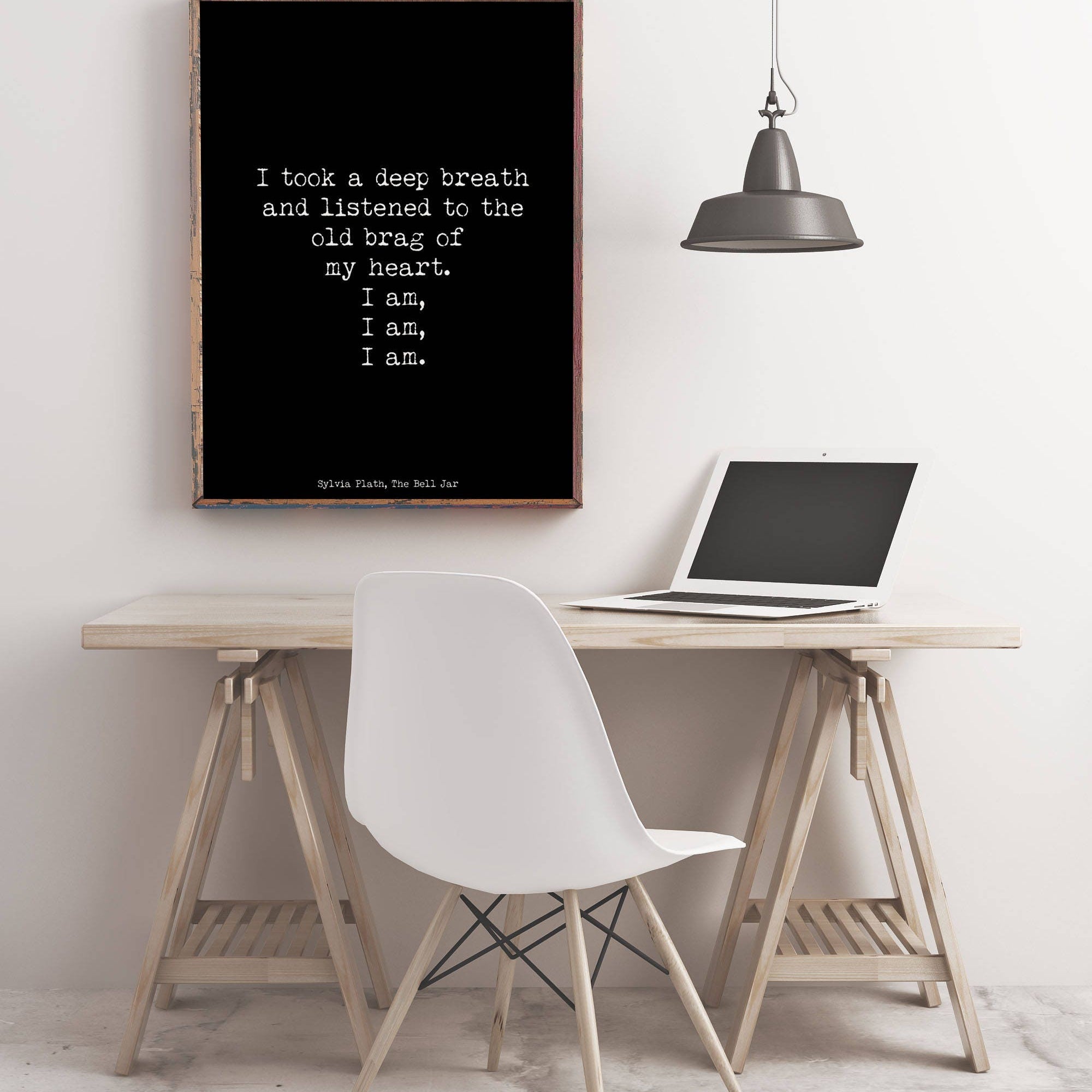 Sylvia Plath Literary Quote, The Bell Jar Plath quote print
