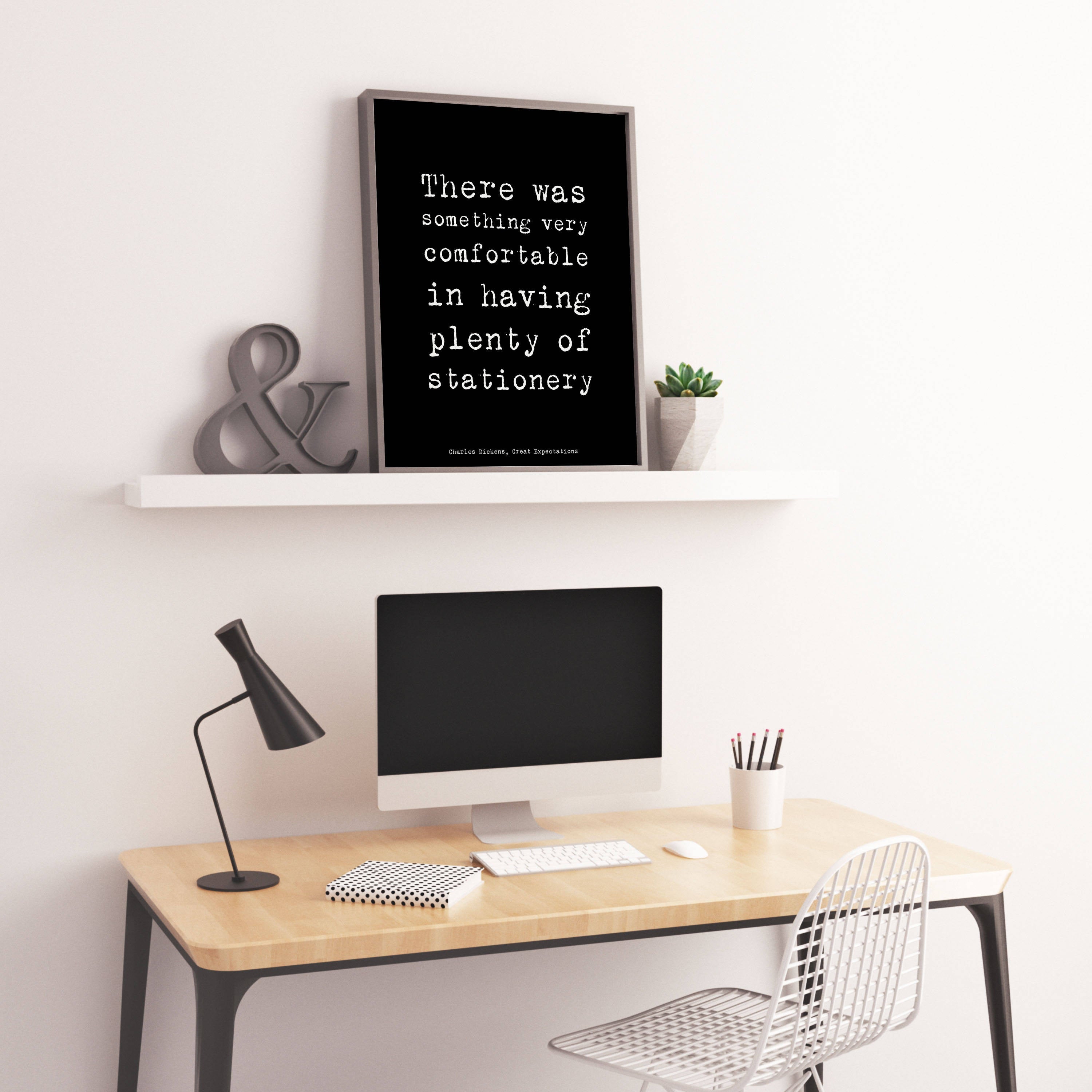 Dickens Quote Office Wall Art - BookQuoteDecor