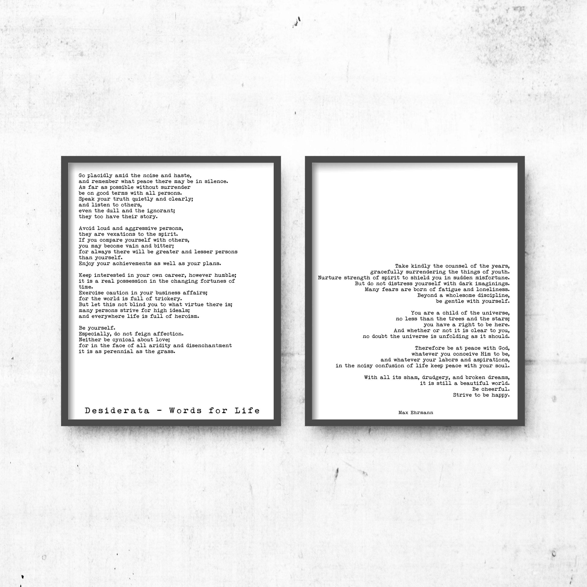 Desiderata Poem Prints Set Of 2 - BookQuoteDecor
